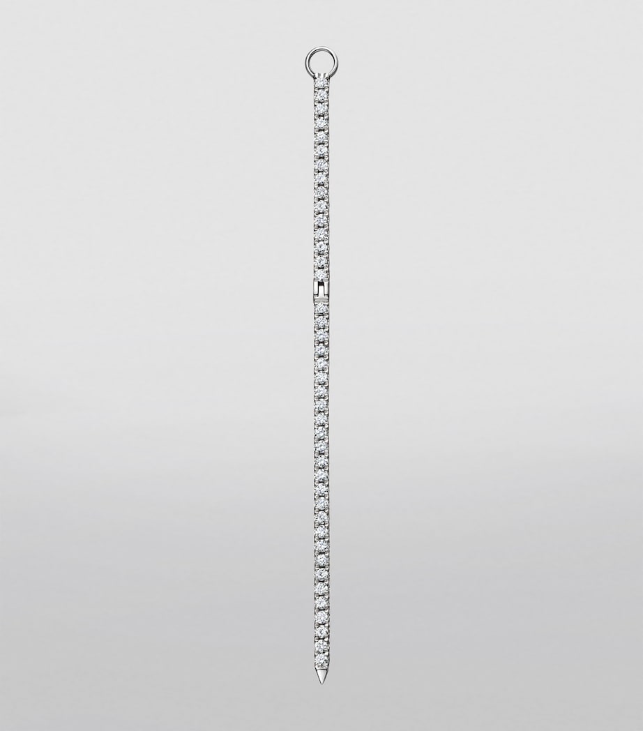 Diamond and Sapphire Eternity Bar Earring Charm (50mm) WHITE GOLD Image 2