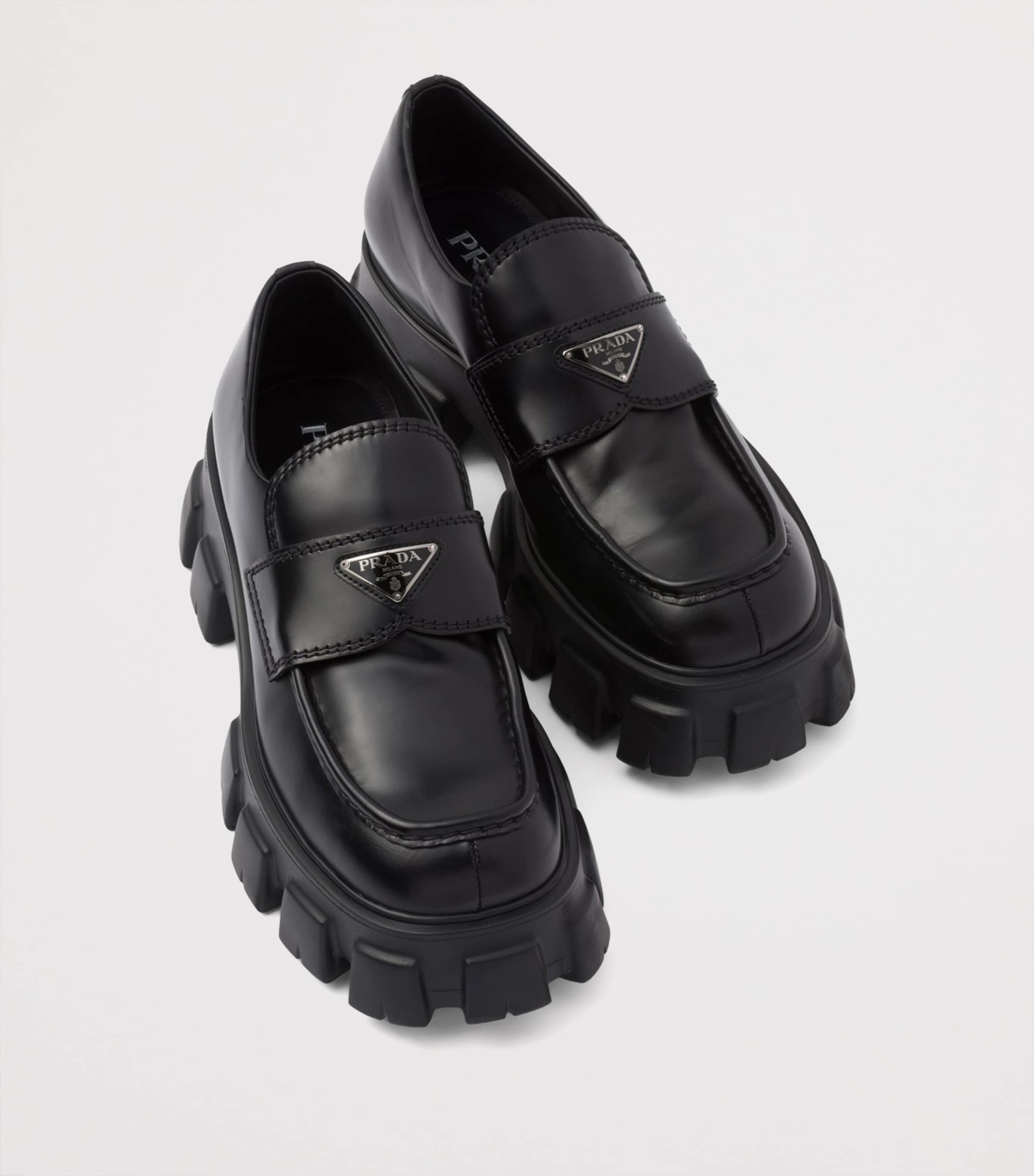 Brushed Leather Monolith Loafers F0002 Image 3