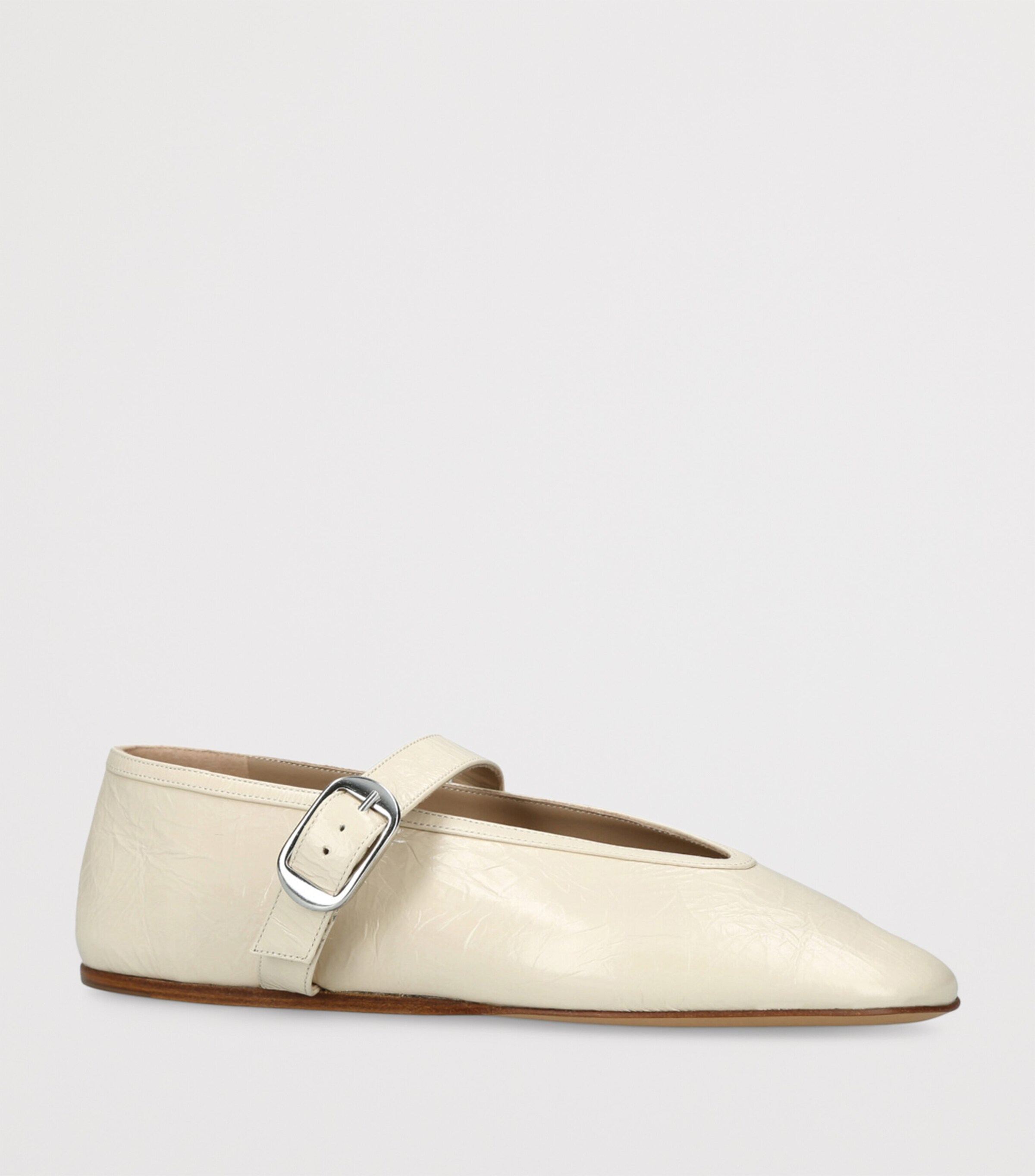 Naplack Leather Stella Ballet Flats BONE Image 3