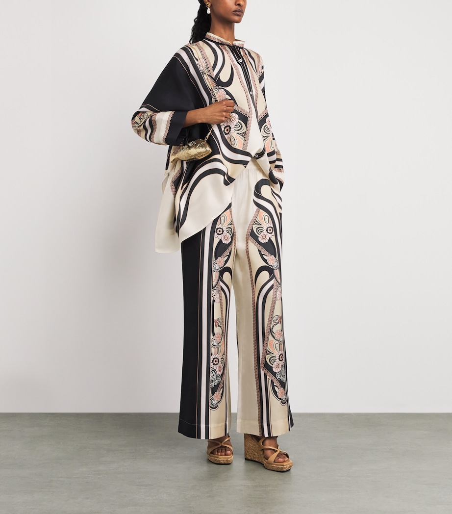 La Doublej Womens Silk Ambrosia Wide-Leg Trousers Placée Image 2