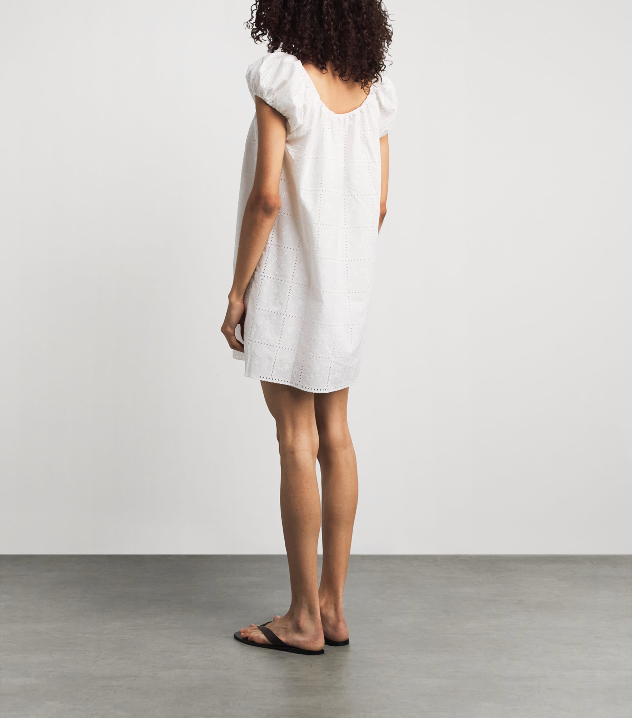 Faithfull The Brand Womens Broderie Anglaise Serafina Mini Dress Hndkrchf Brdrie Whte Image 4