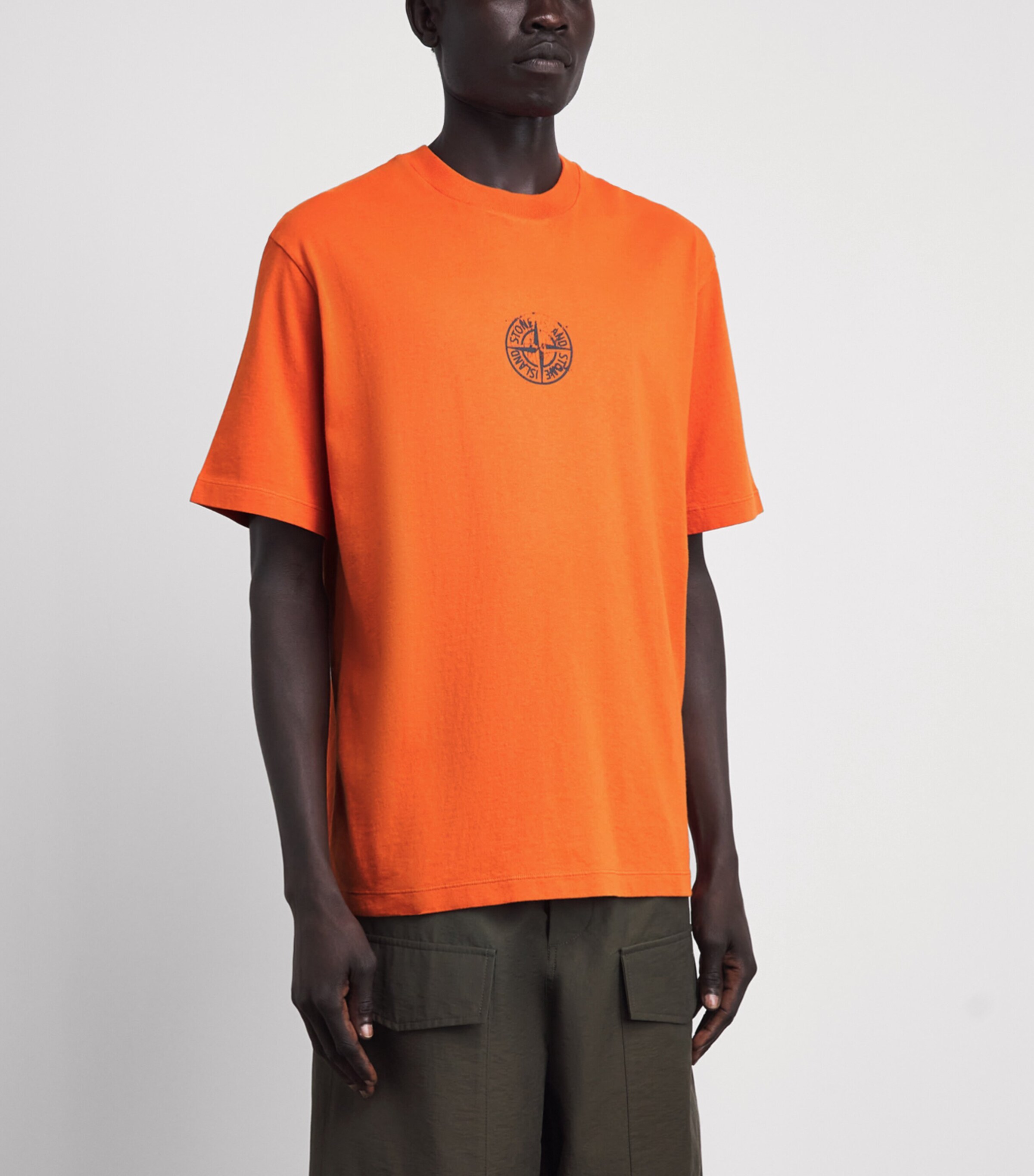 Stone Island Mens Cotton Vertical Compass T-Shirt Image 4