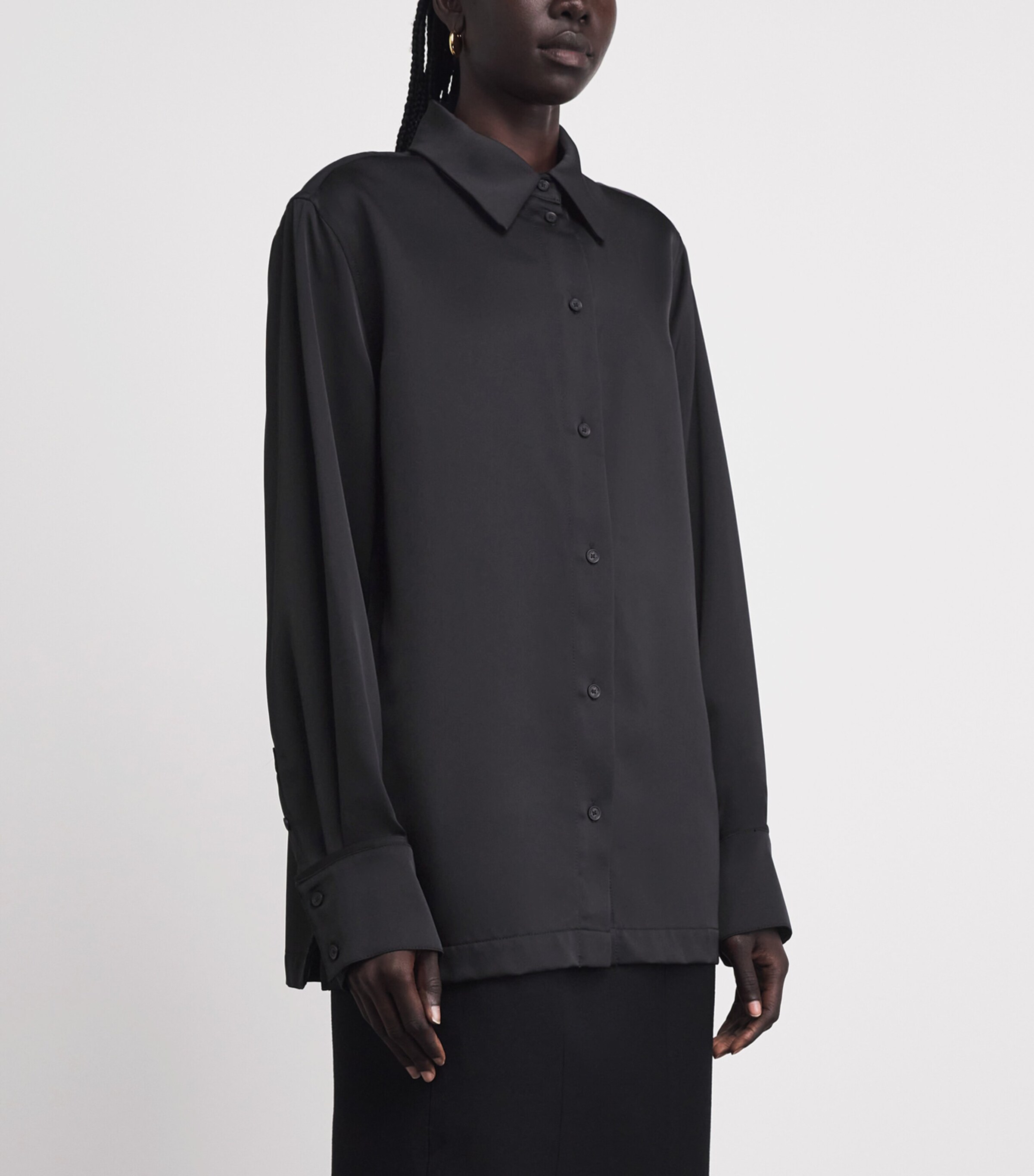 CAMILLA AND MARC Womens Satin Ground Shirt Dblk Black Image 4