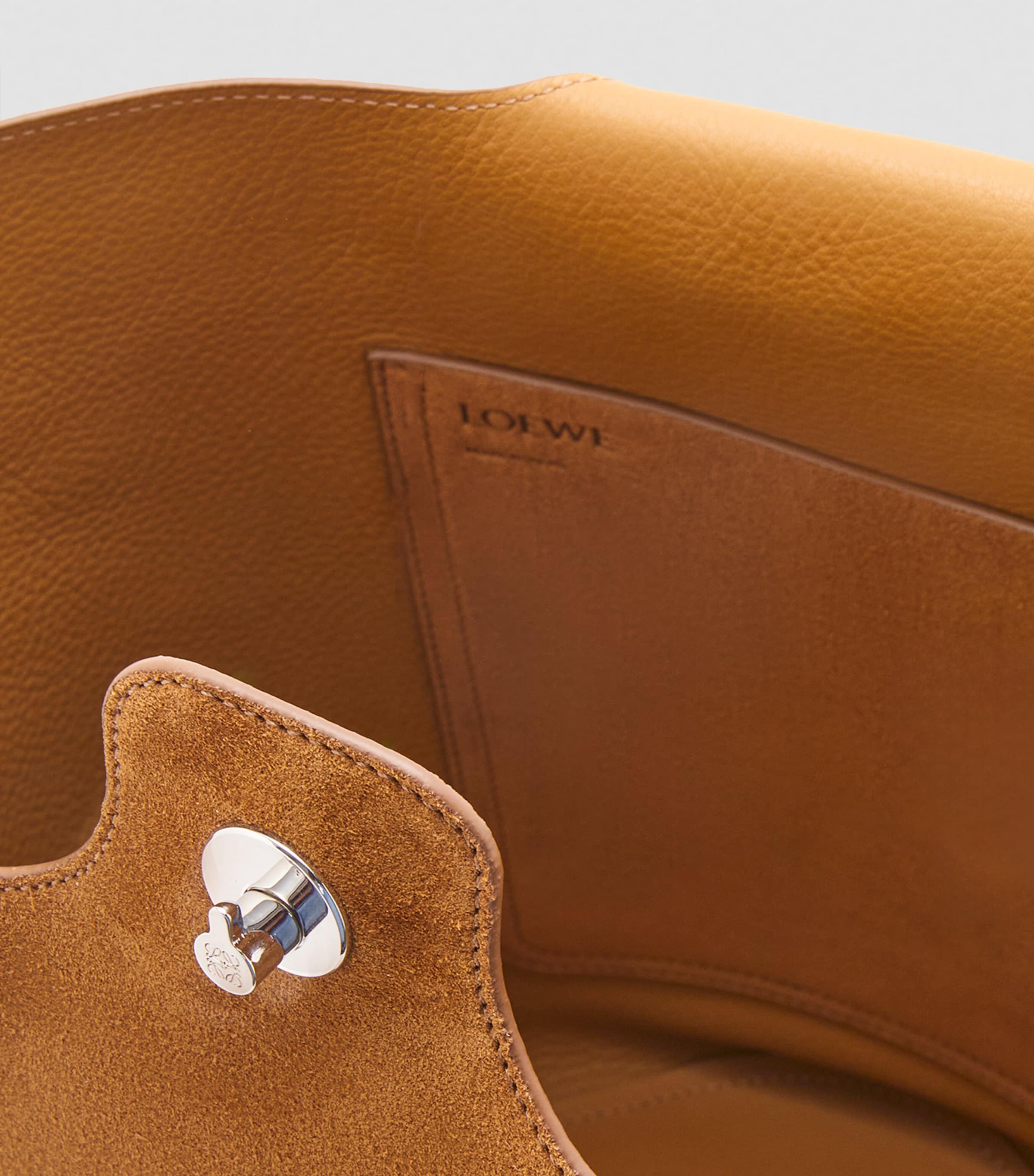 Large Suede Pebble Bucket Bag TOBACCO Image 4