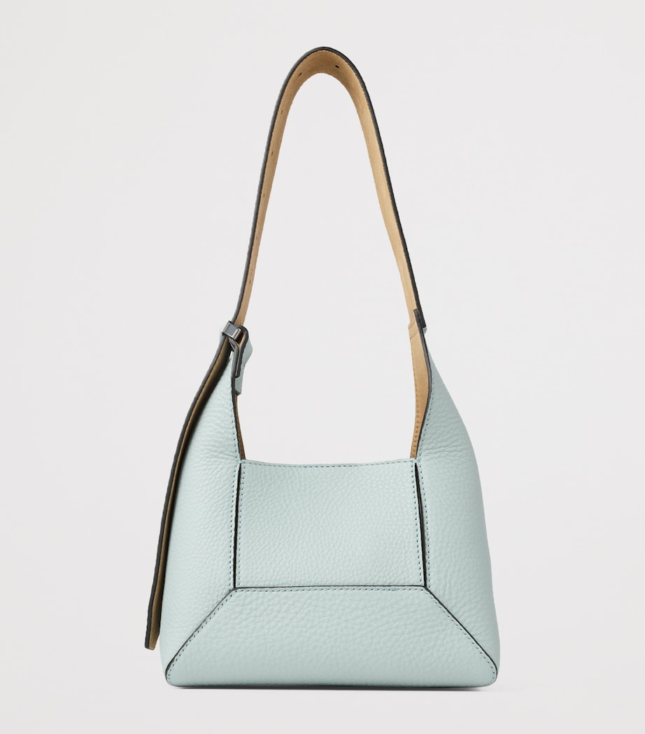 Small Leather Diamond Hobo Shoulder Bag LIGHT VERDE/ANTIQUE Image 4