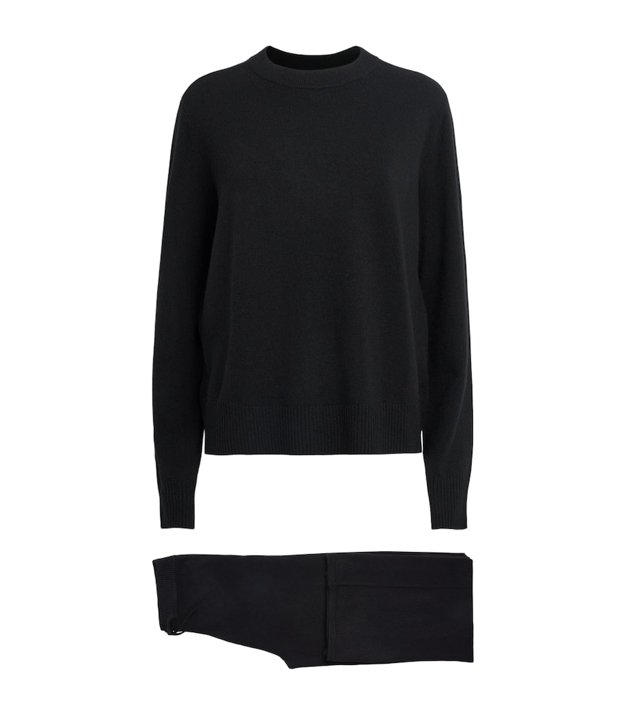 Soft Goat Womens Cashmere Sweater and Trousers Set Black Image 1