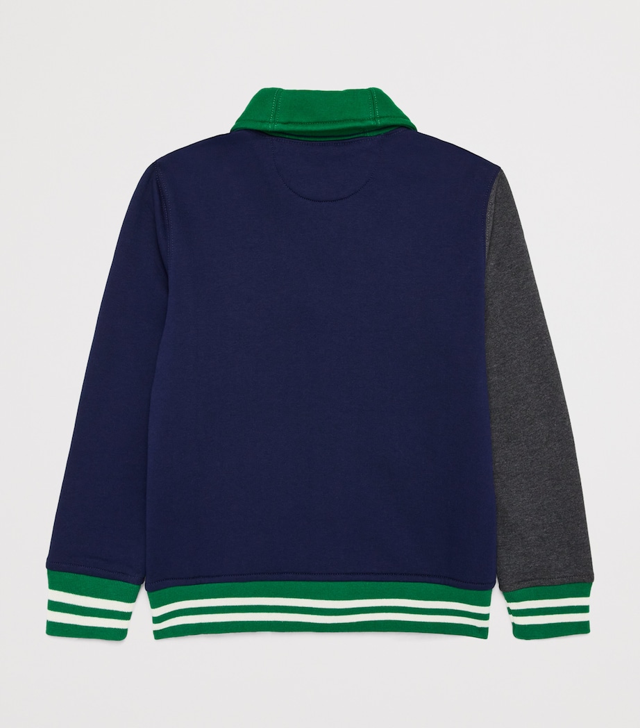 Cotton-Blend Varsity Cardigan (2-7 Years) GREY MU Image 2