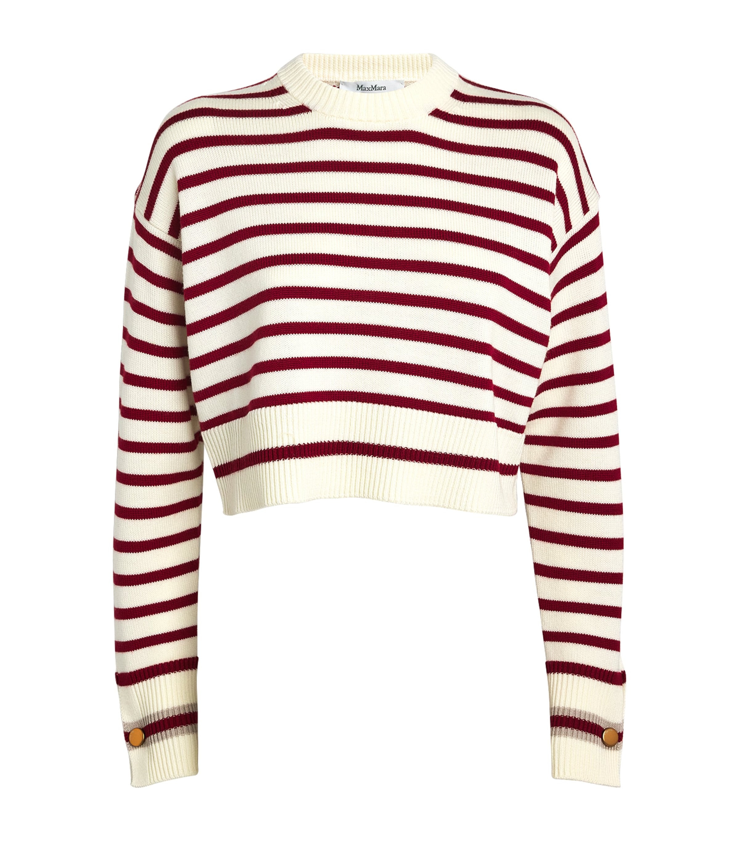 MAX MARA WOOL STRIPED CROPPED SWEATER