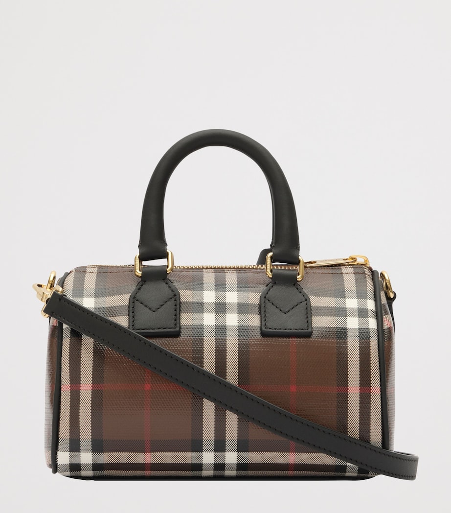 Burberry Mini Check Bowling Bag Chocolate Brown Image 5