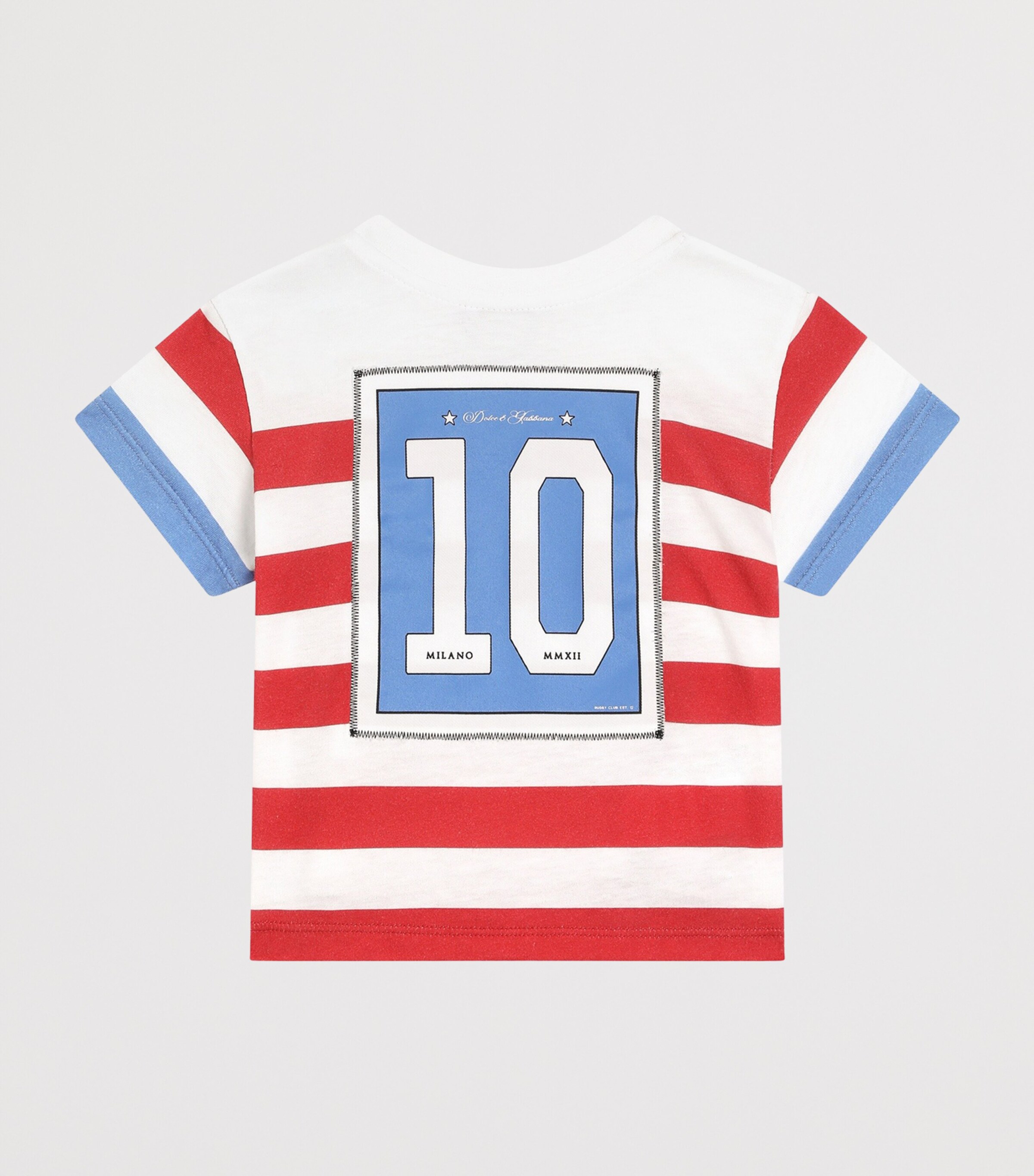 Dolce&Gabbana Kids Cotton Graphic T-Shirt (3-30 Months) Righe Bco/ross Image 2