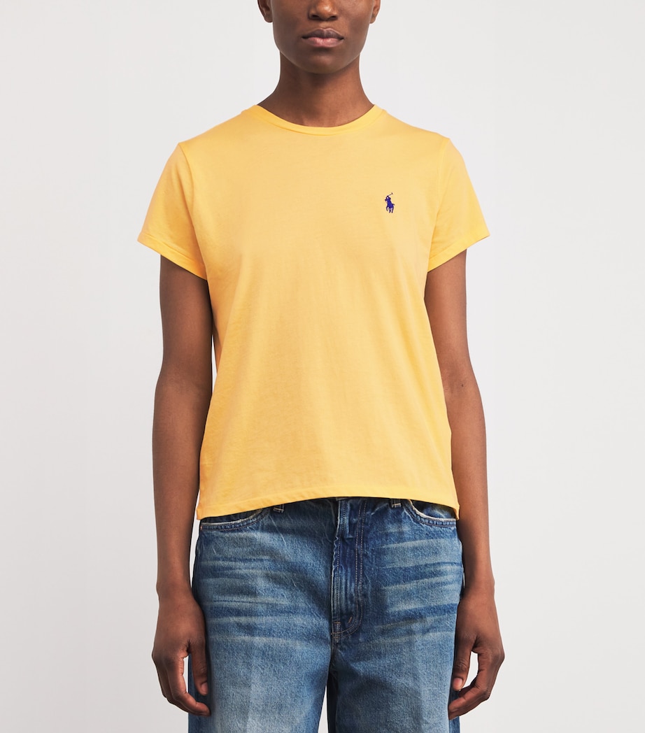 Cotton Polo Pony T-Shirt COLLEGIATE YELLOW Image 3