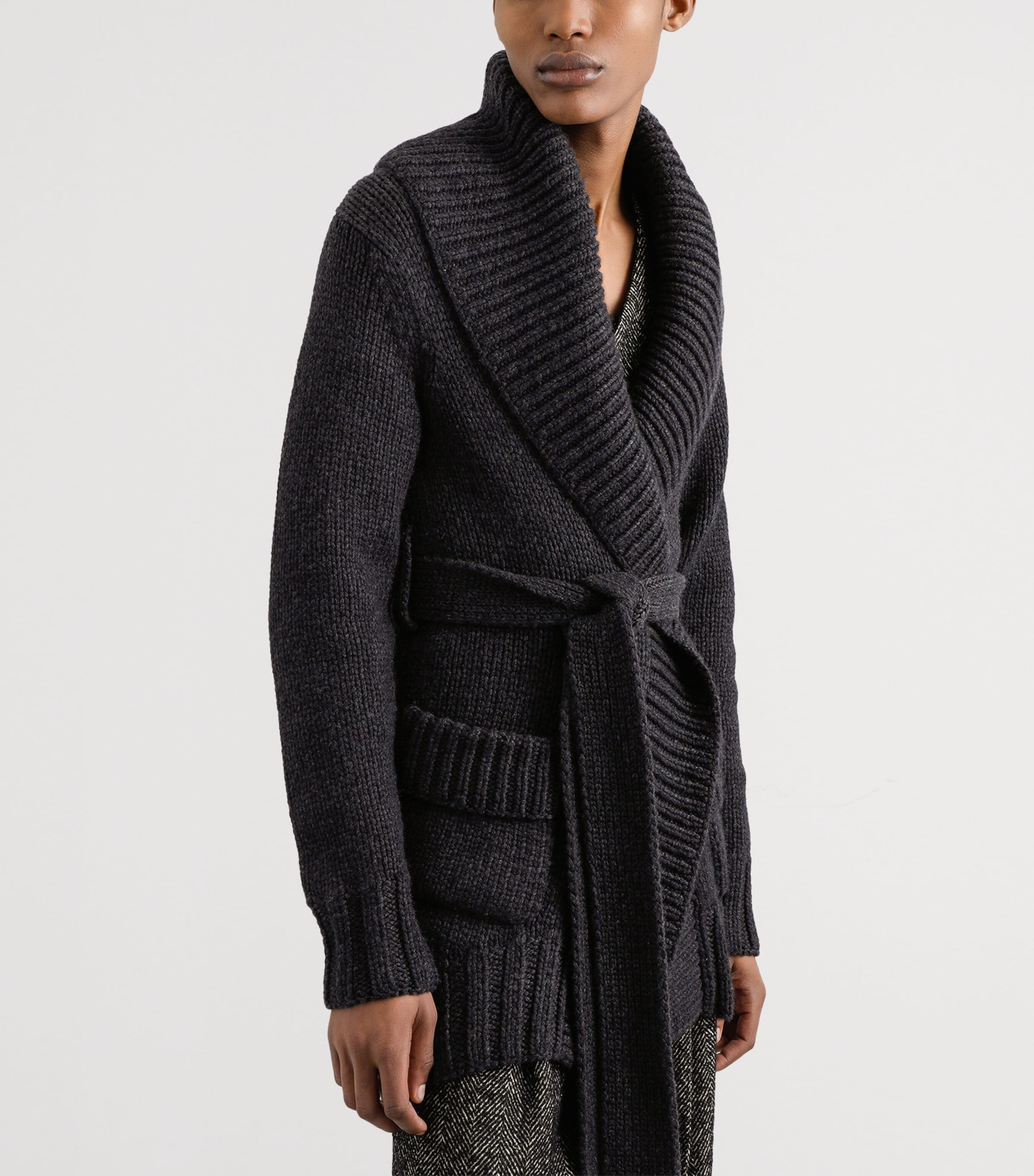 Cashmere Wrap Cardigan N1254 VERY DARK Image 2