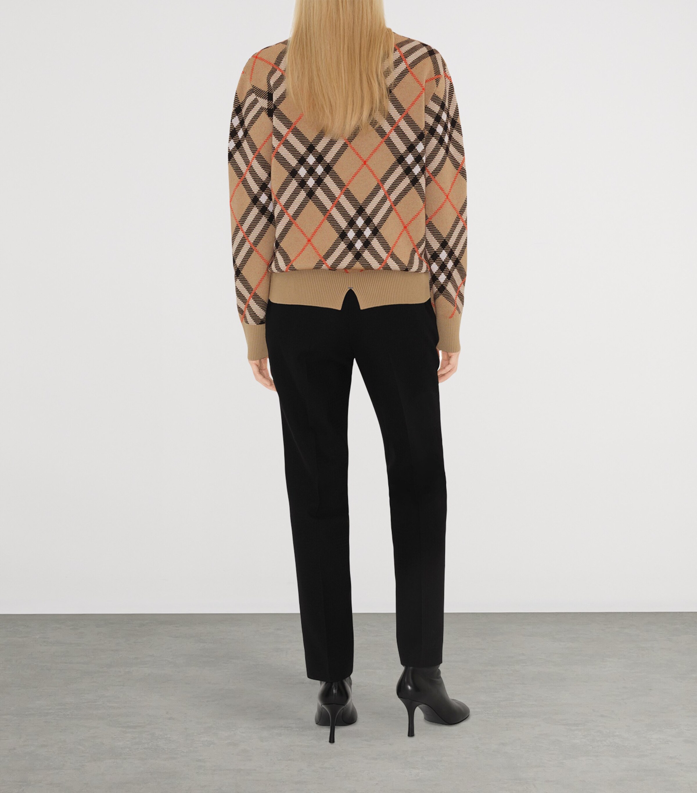 Wool-Mohair Check Cardigan SAND IP CHECK Image 4