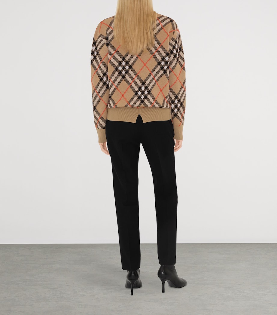 Wool-Mohair Check Cardigan SAND IP CHECK Image 4