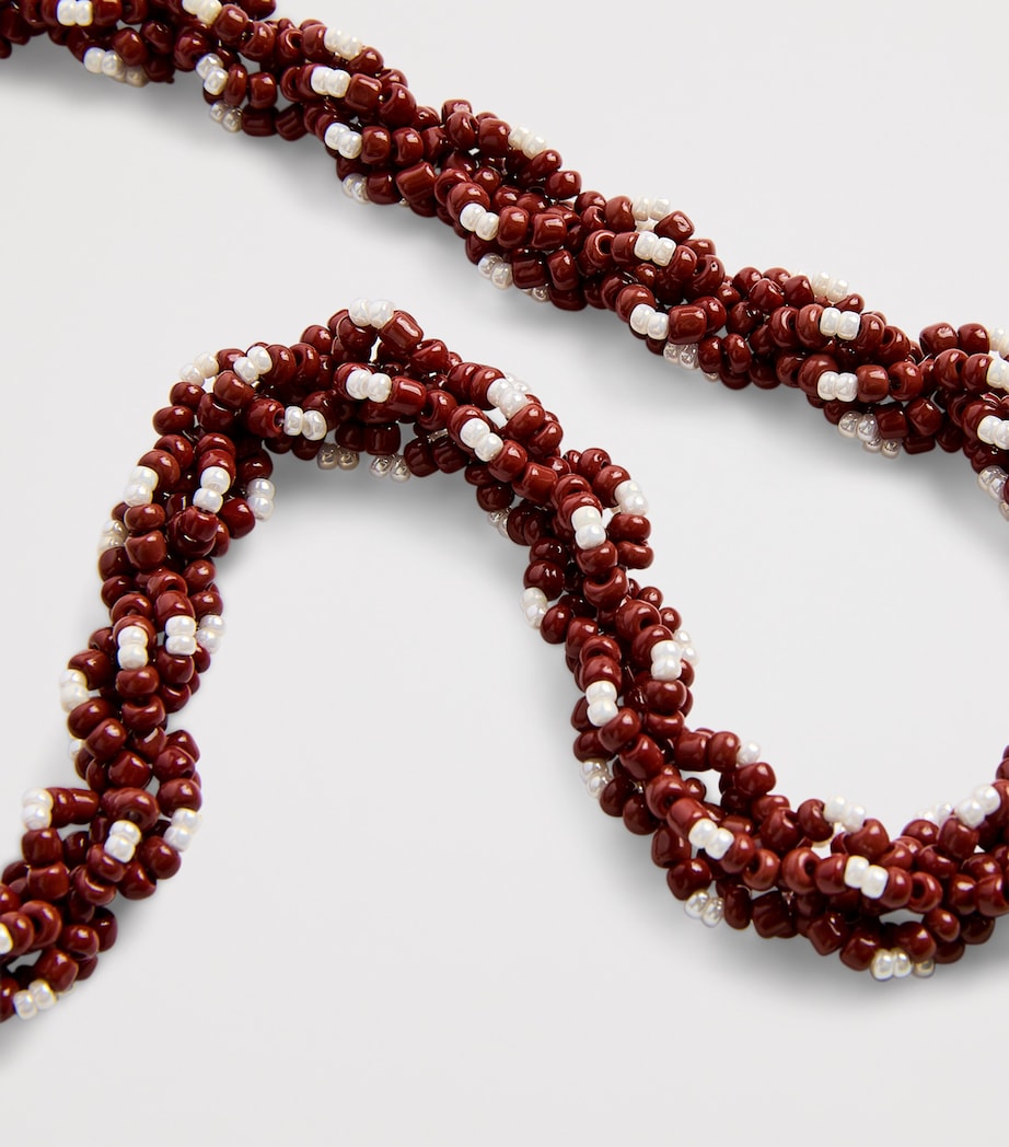 Gold-Plated Beaded Rodeo Necklace DEEP BURGUNDY Image 3