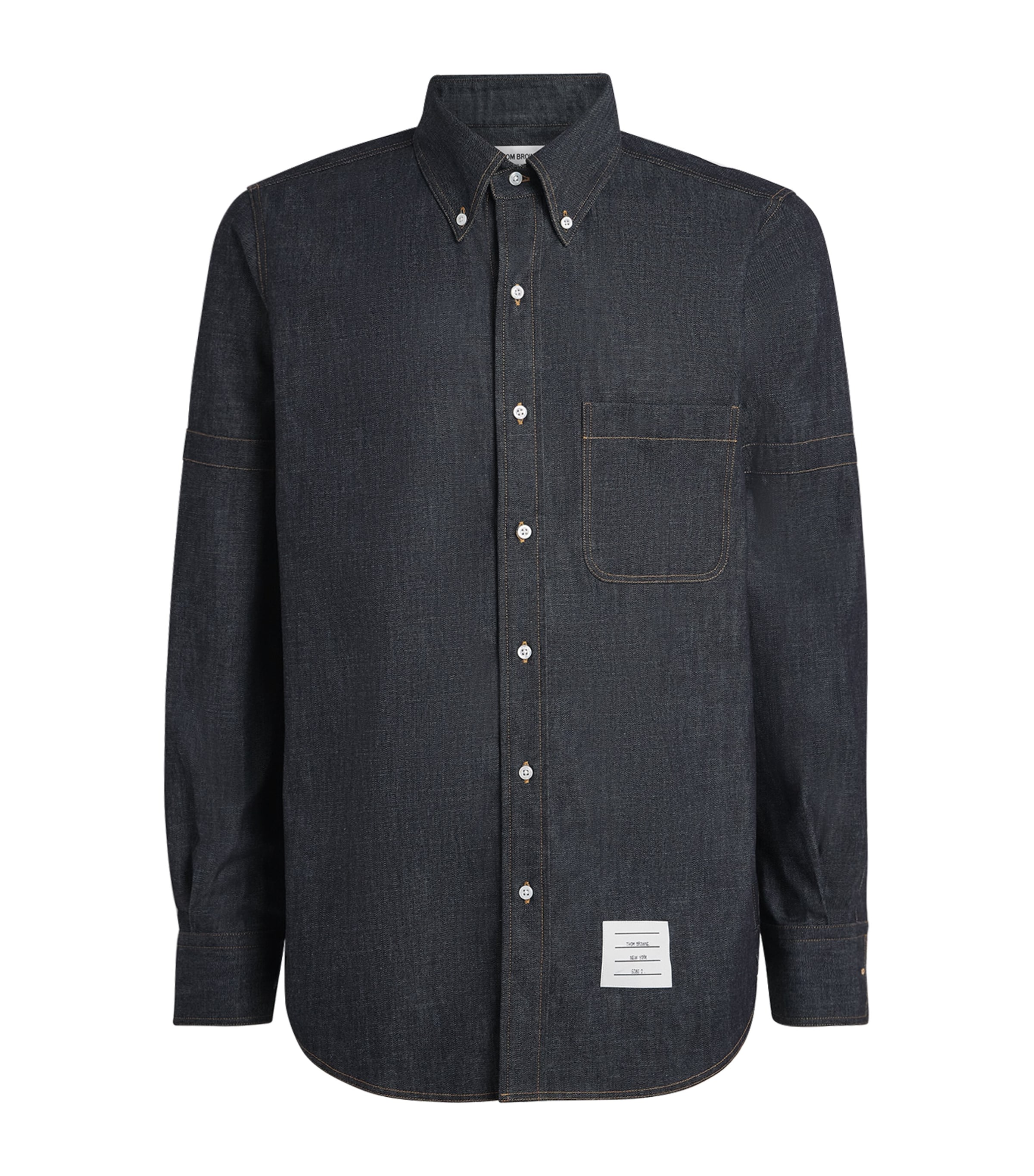 Thom Browne Mens Denim Armband Shirt Navy Image 1