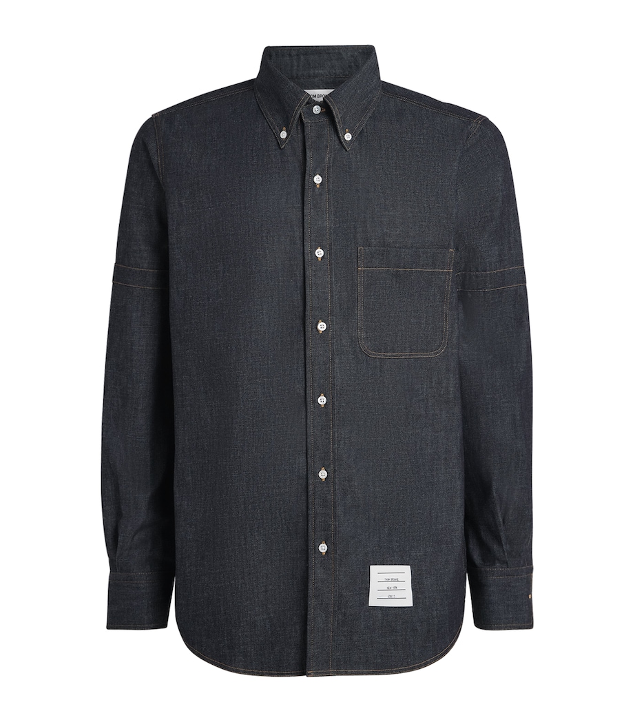 Thom Browne Mens Denim Armband Shirt Navy Image 1