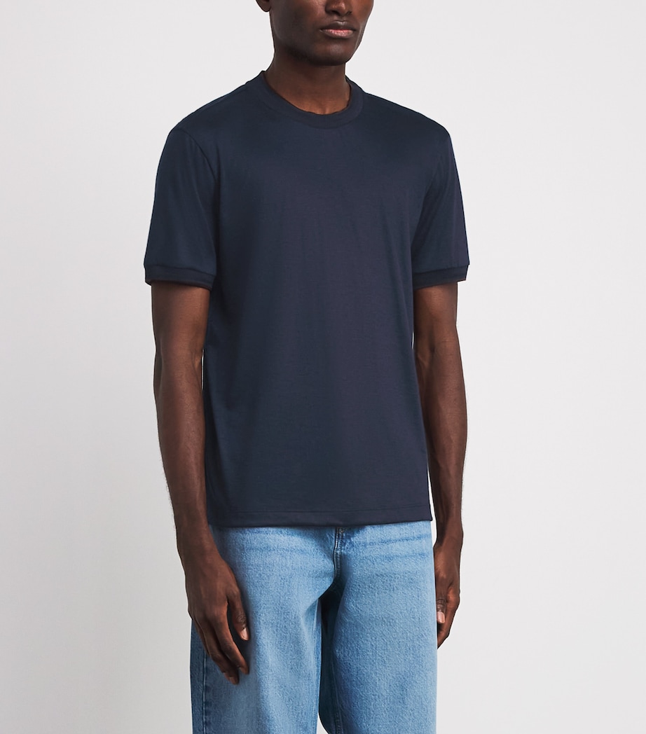 Maurizio Baldassari Mens Cashmere Crew-Neck T-Shirt Blue Nights Image 4