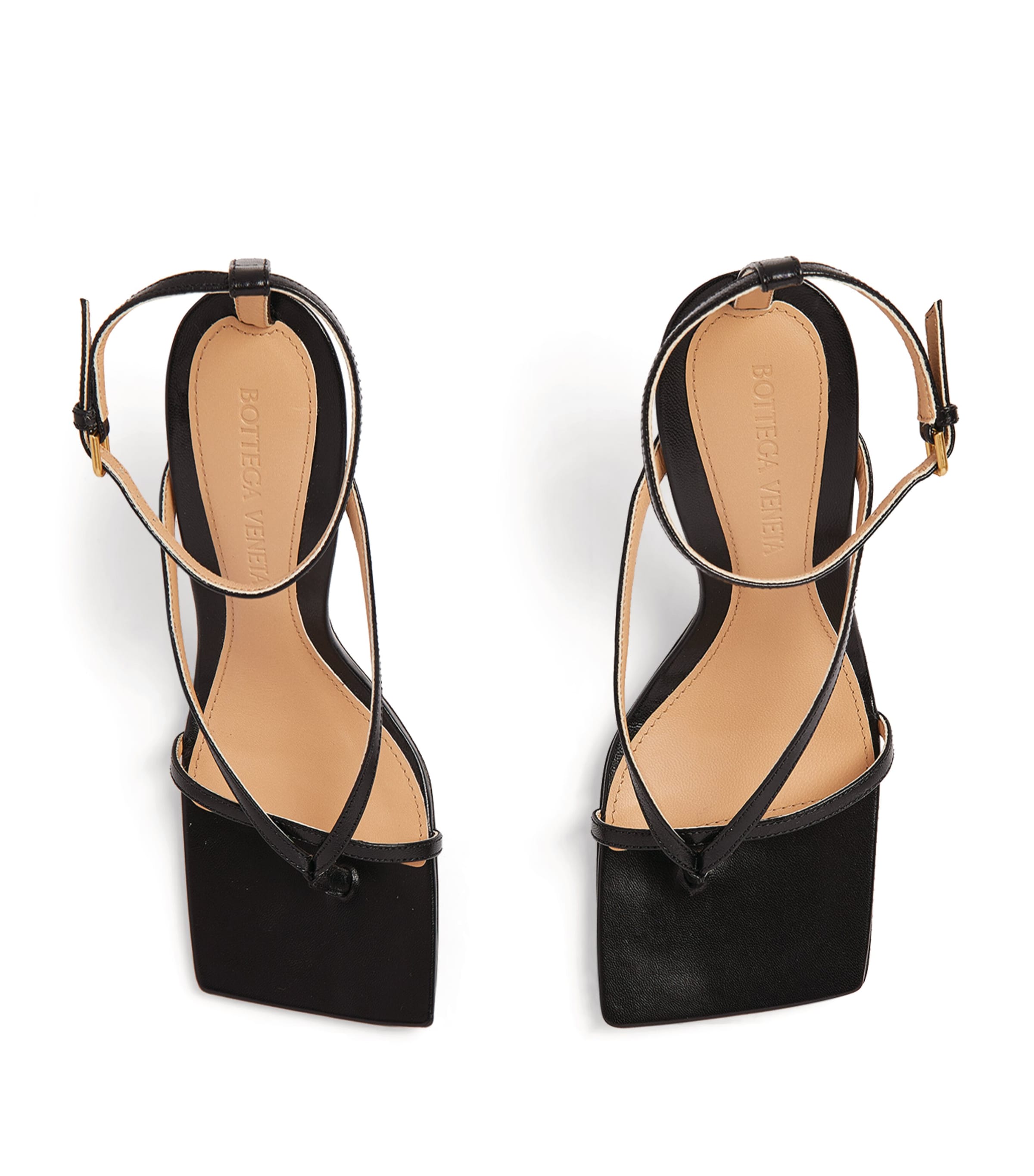 Leather Stretch Sandals 90 NERO/NERO Image 3