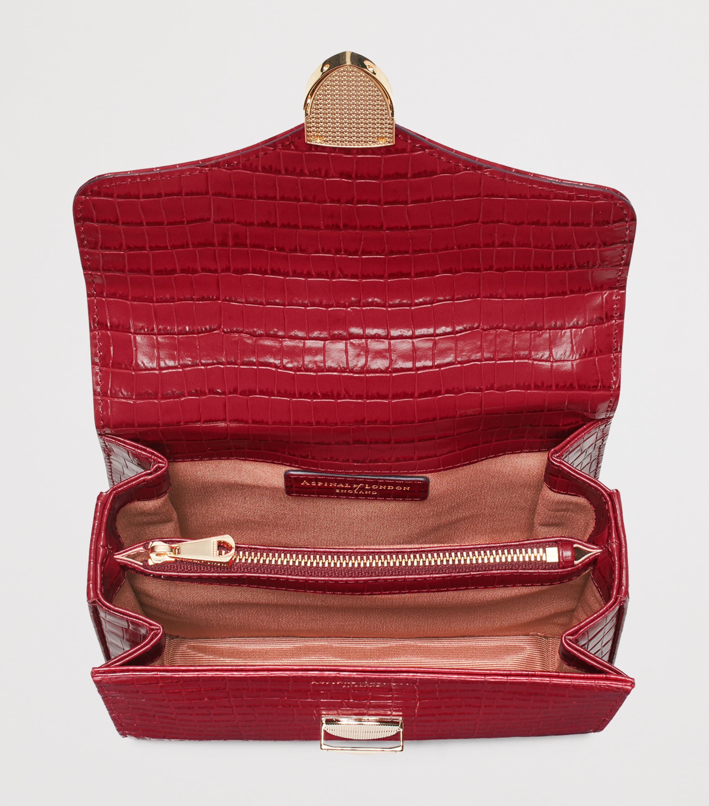 Aspinal Of London Midi Leather Mayfair Top-Handle Bag Cherry Image 5
