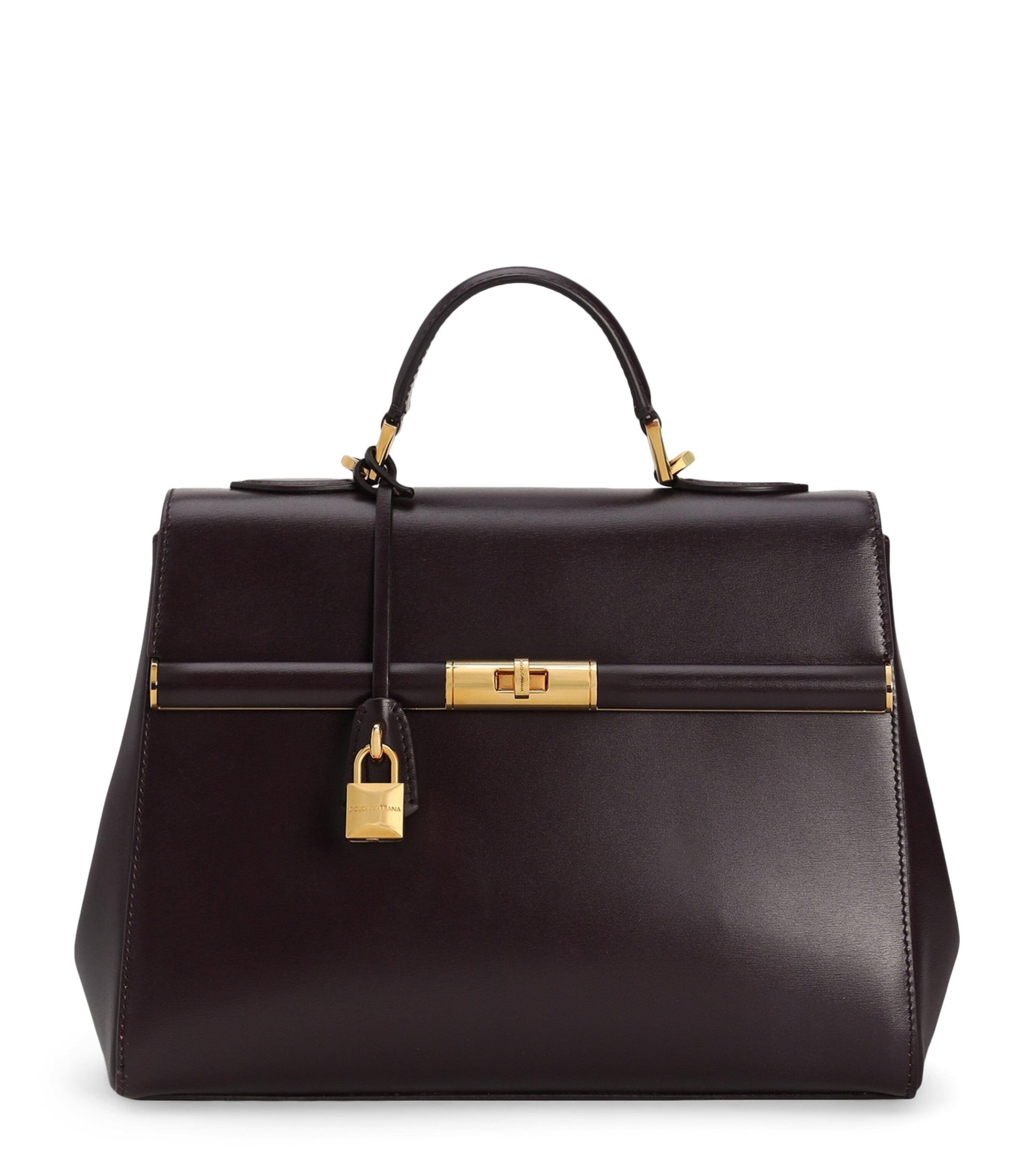 Dolce&Gabbana Palmellato Calfskin Marlene Top-Handle Bag Wine Image 1