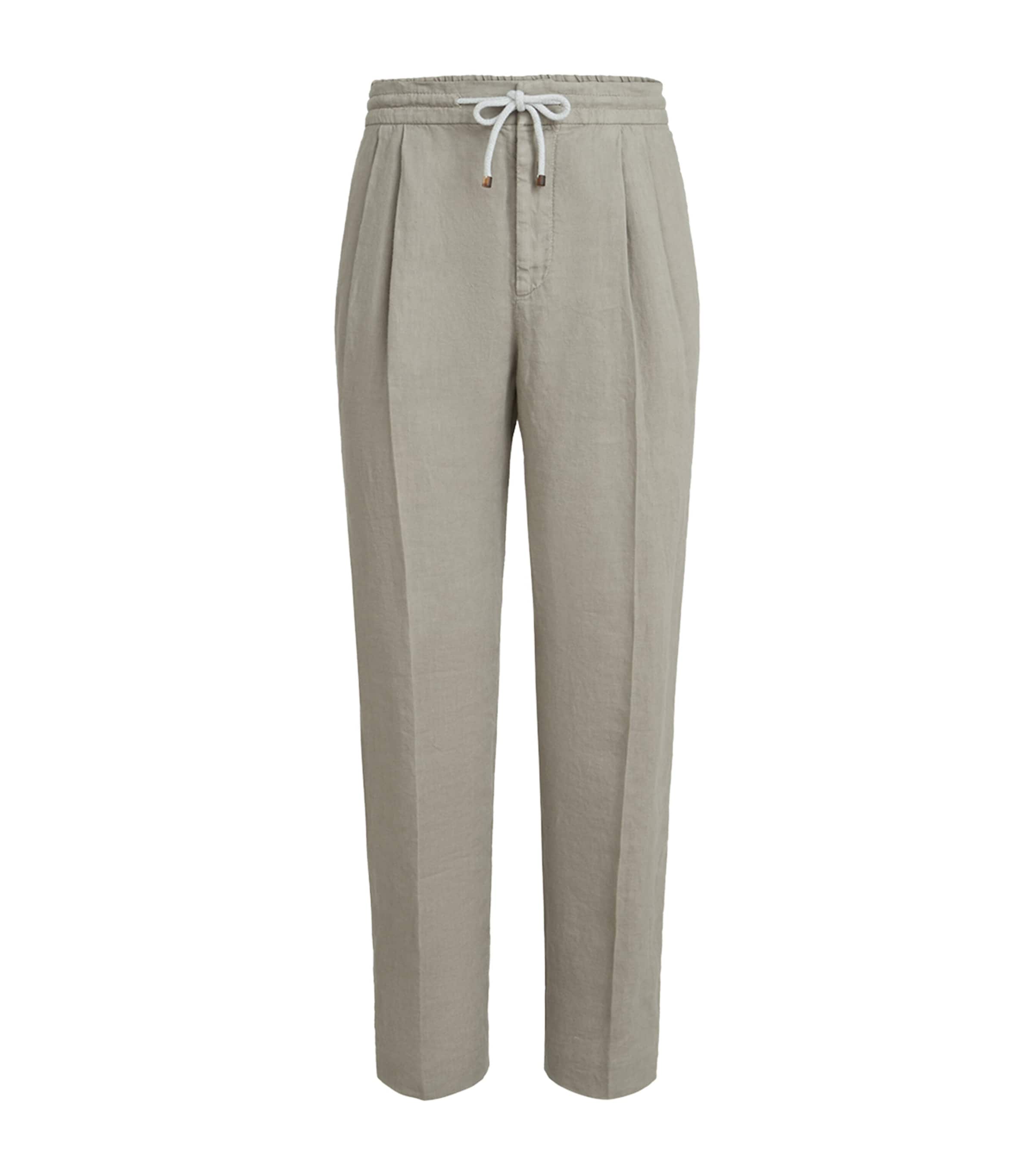 Brunello Cucinelli Mens Linen Gabardine Trousers Image 1