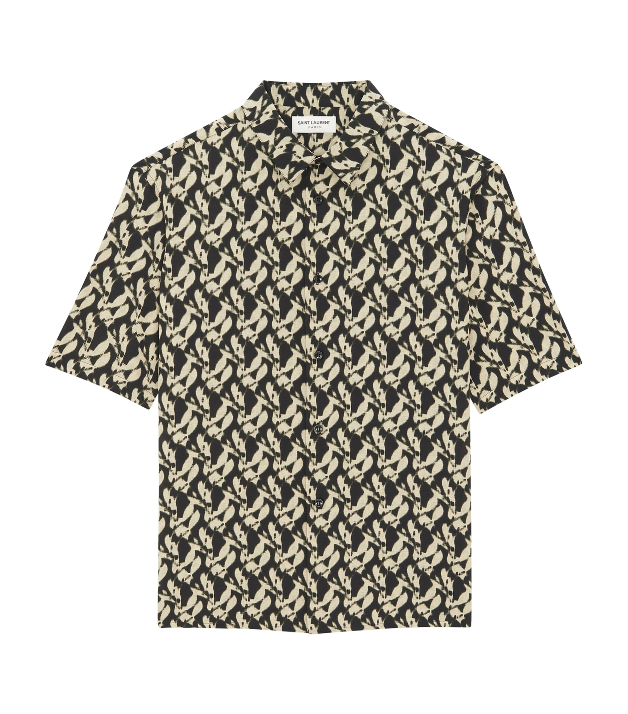 Saint Laurent Chemise Polo Col Pointu In Black