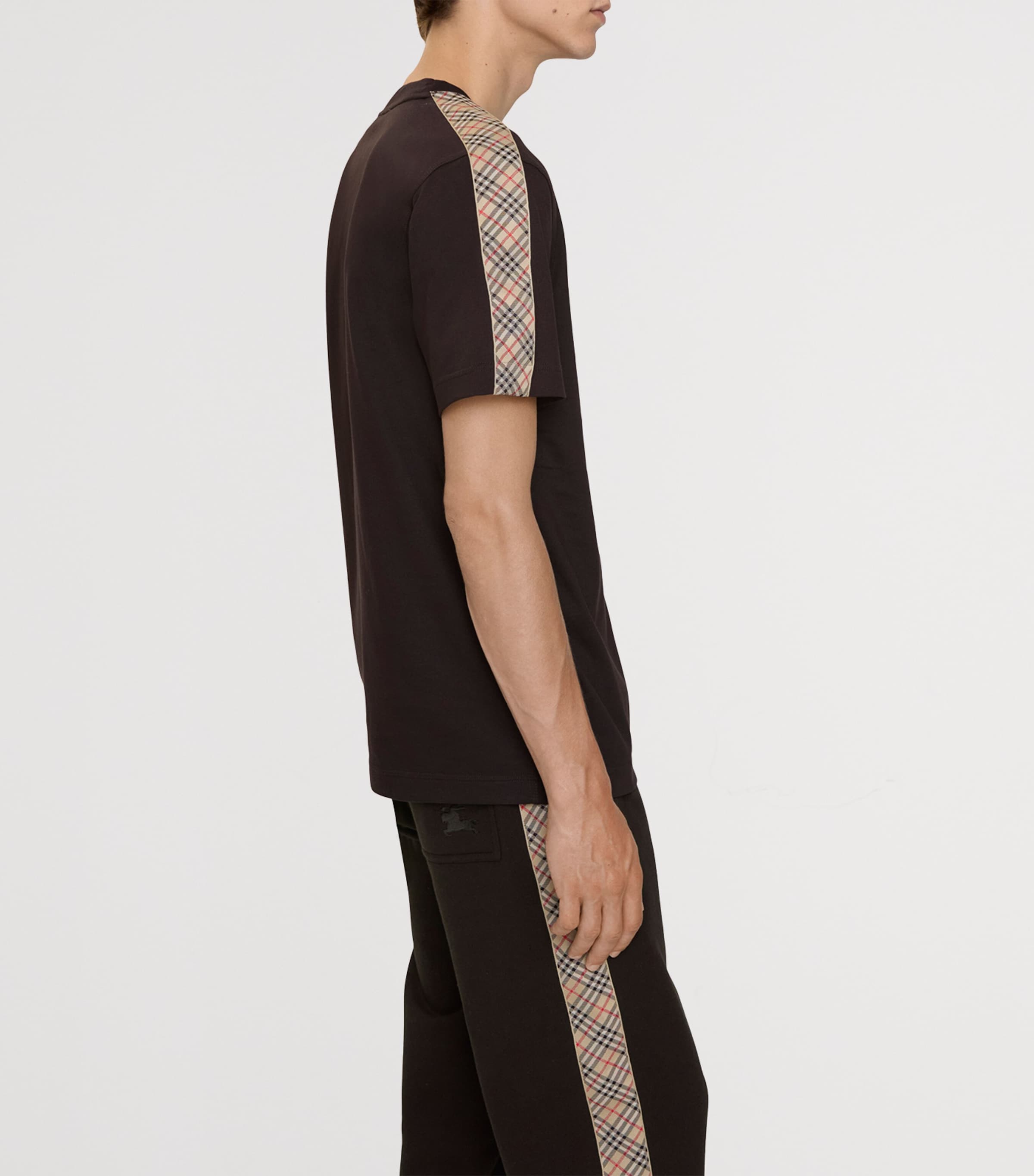 Check-Trim T-Shirt CLOVE BROWN Image 3