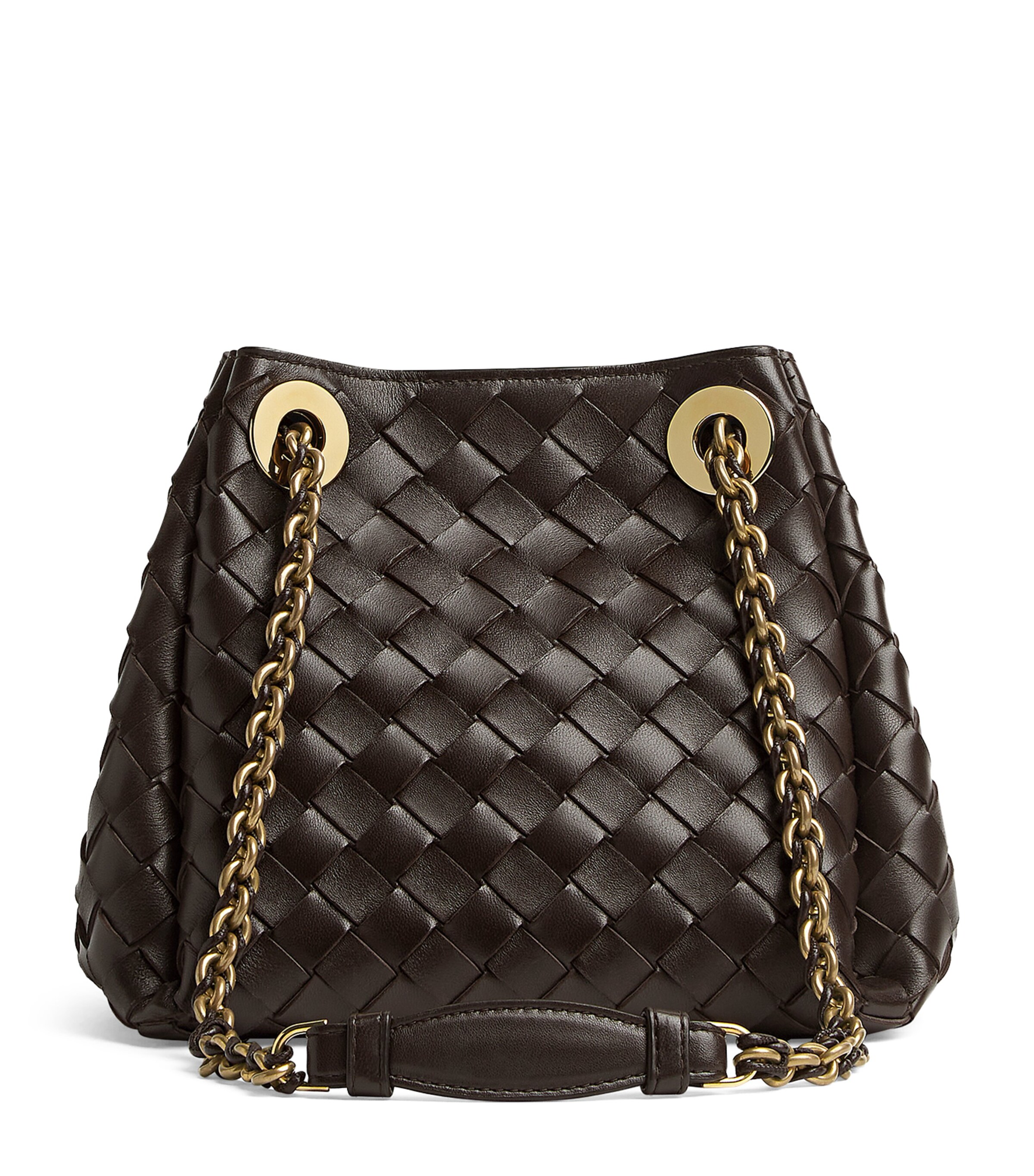 Bottega Veneta Brown Intrecciato Parachute Shoulder Bag Harrods UK