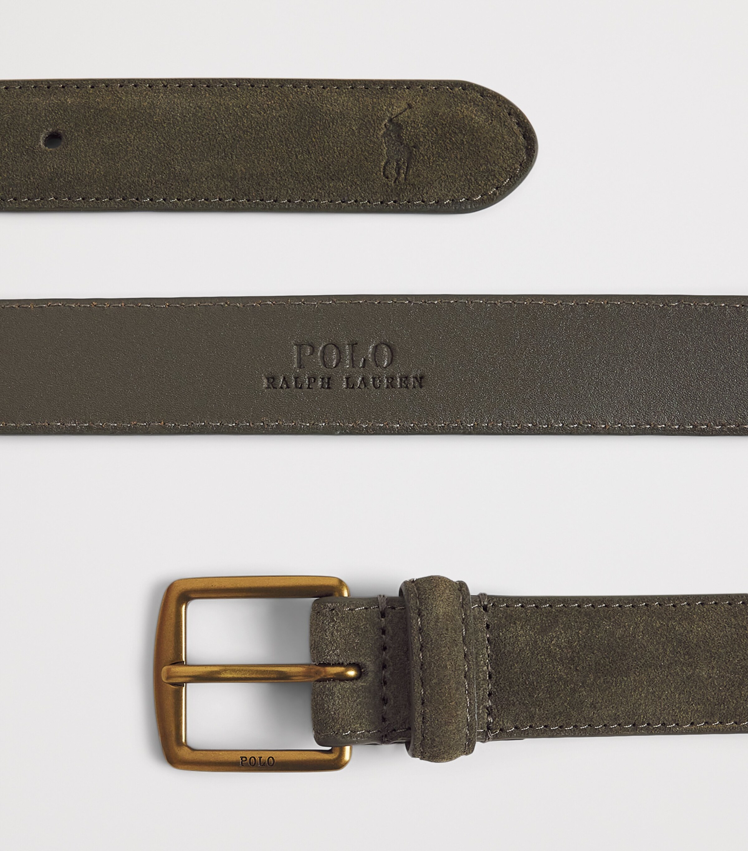 Polo Ralph Lauren Green Suede Buckle Belt | Harrods US