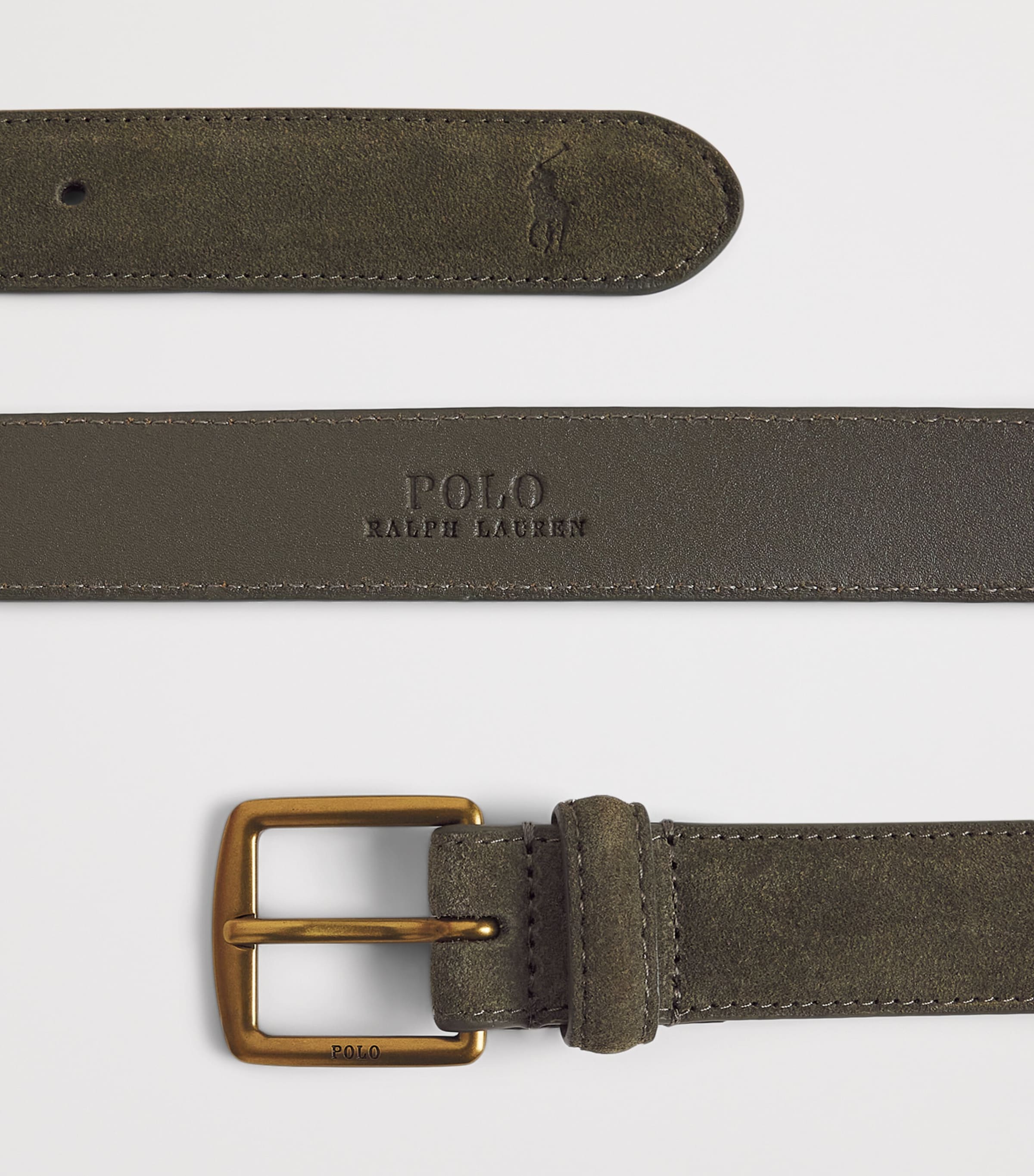 Polo Ralph Lauren Green Suede Buckle Belt | Harrods US