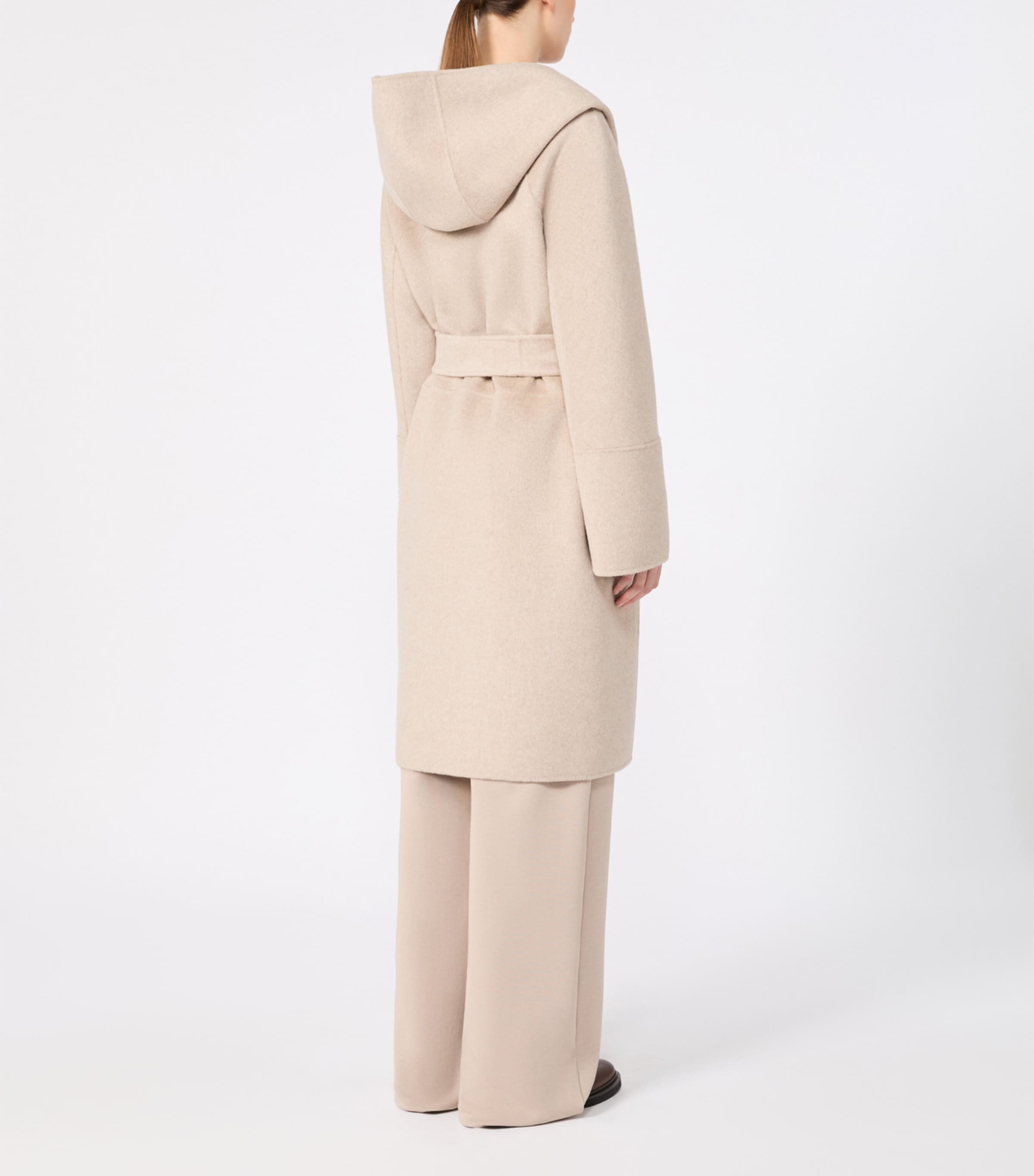 Max Mara Womens Wool-Cashmere Wrap Coat Beige Image 4