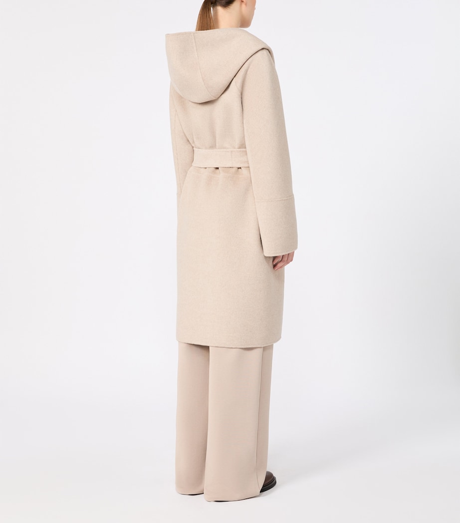 Max Mara Womens Wool-Cashmere Wrap Coat Beige Image 4