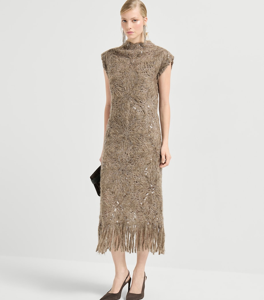 Mohair-Blend Embellished Midi Dress CAE22 Image 2