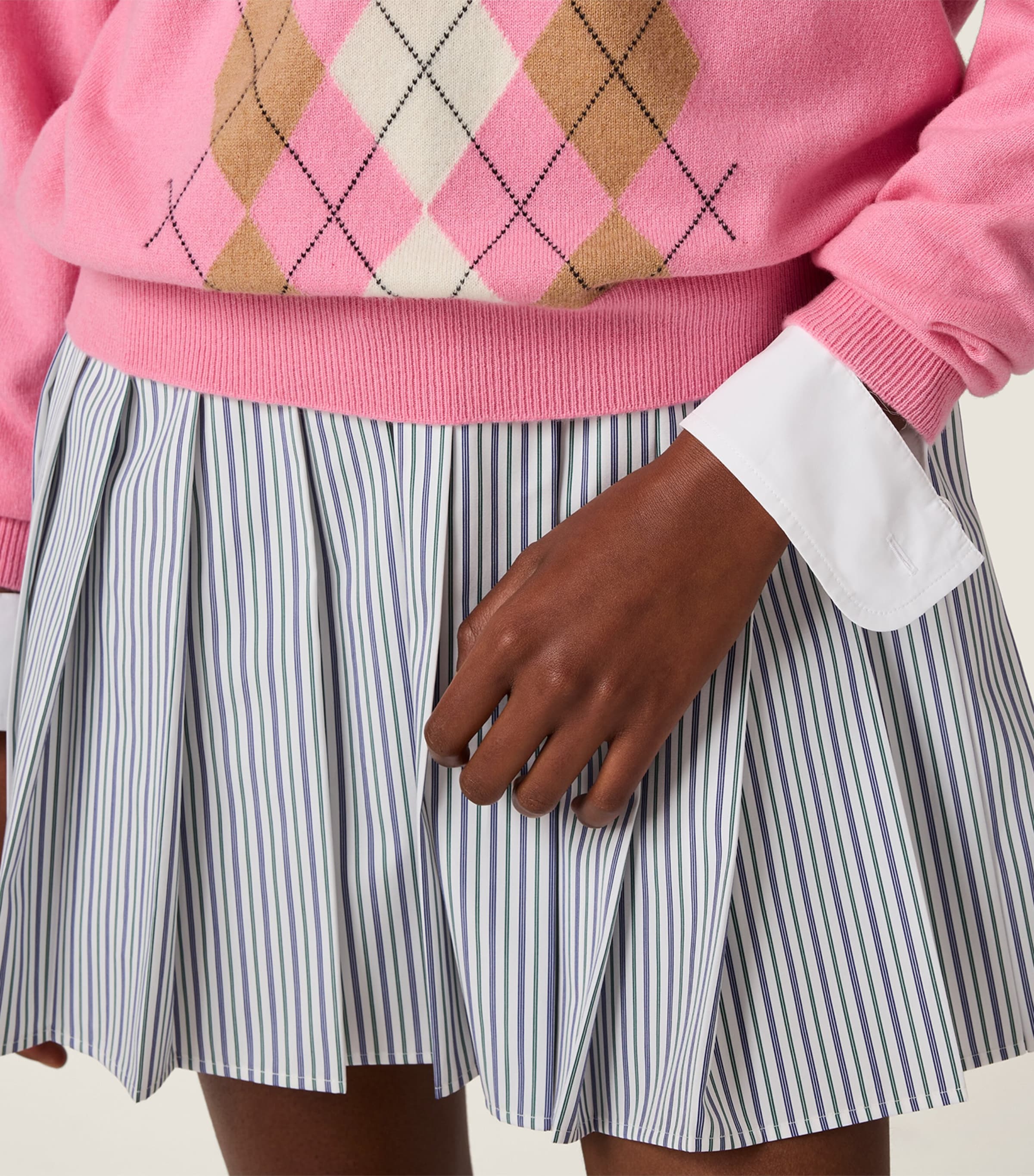 Cotton Poplin Stripe Mini Dress F0UB0 Image 5