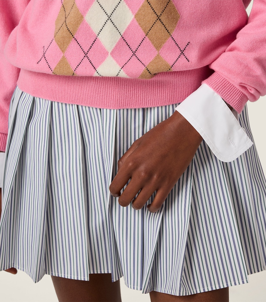 Cotton Poplin Stripe Mini Dress F0UB0 Image 5