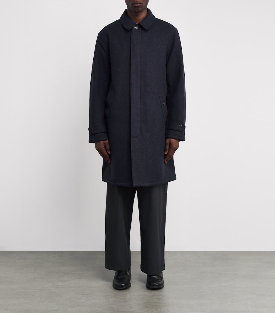 Wool Langdon Overcoat NAVY Image 3