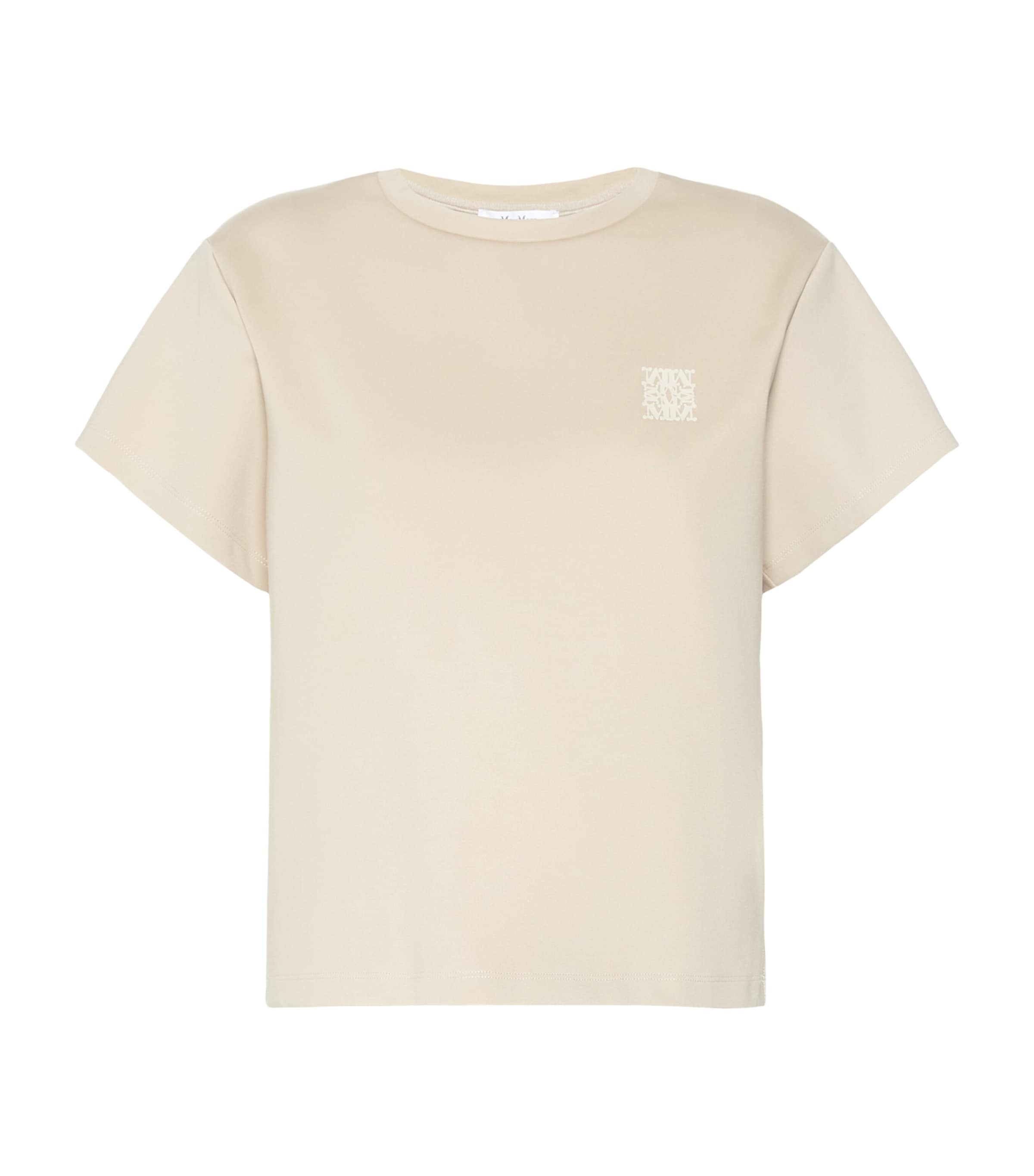 Max Mara Womens Boxy Logo T-Shirt Stone Image 1