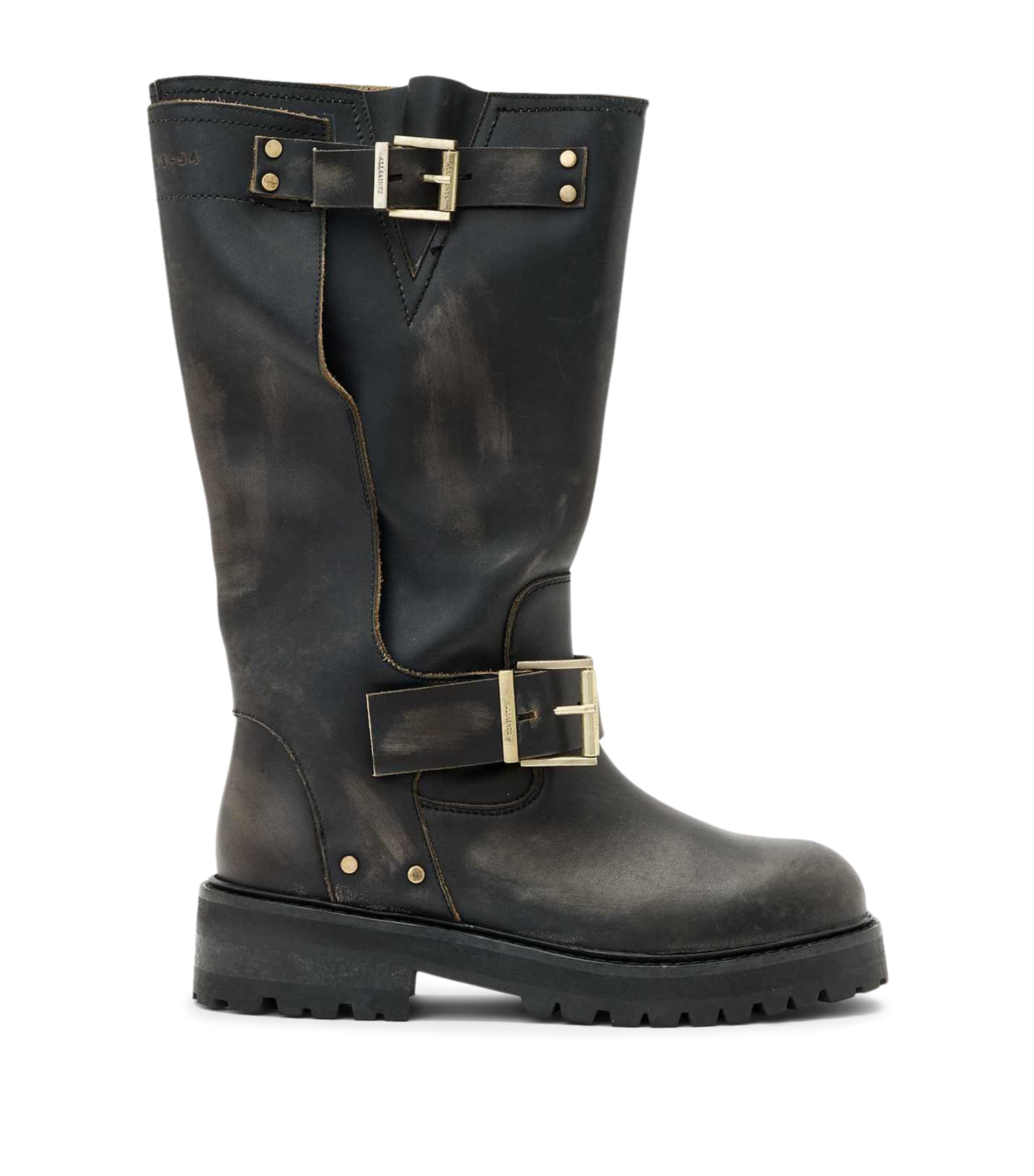 Allsaints Leather Tay Boots In Brown