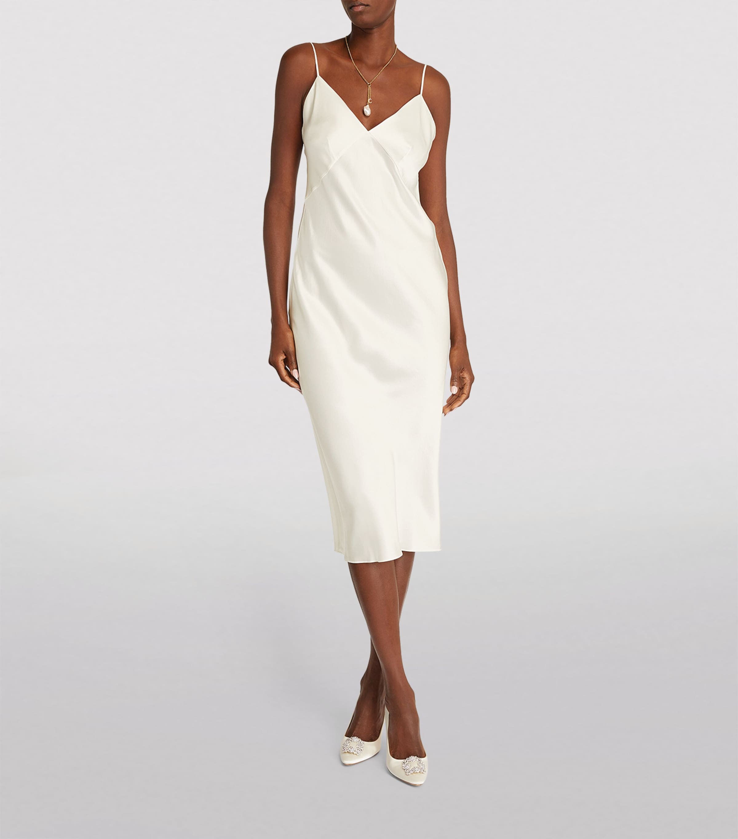Silk Issa Slip Dress IVORY Image 6