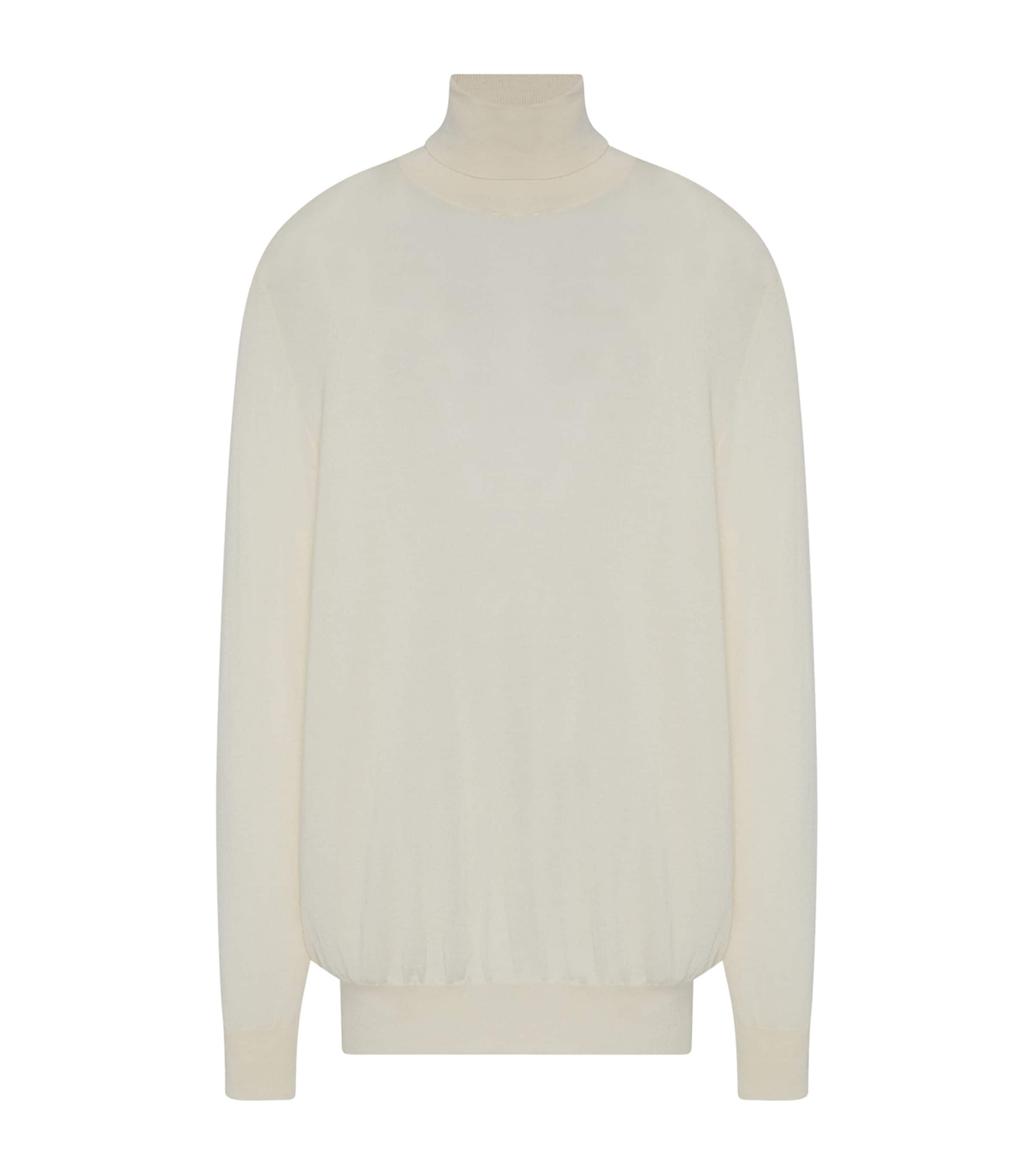The Row Womens Nabari Cashmere Rollneck Sweater Ivory Image 1