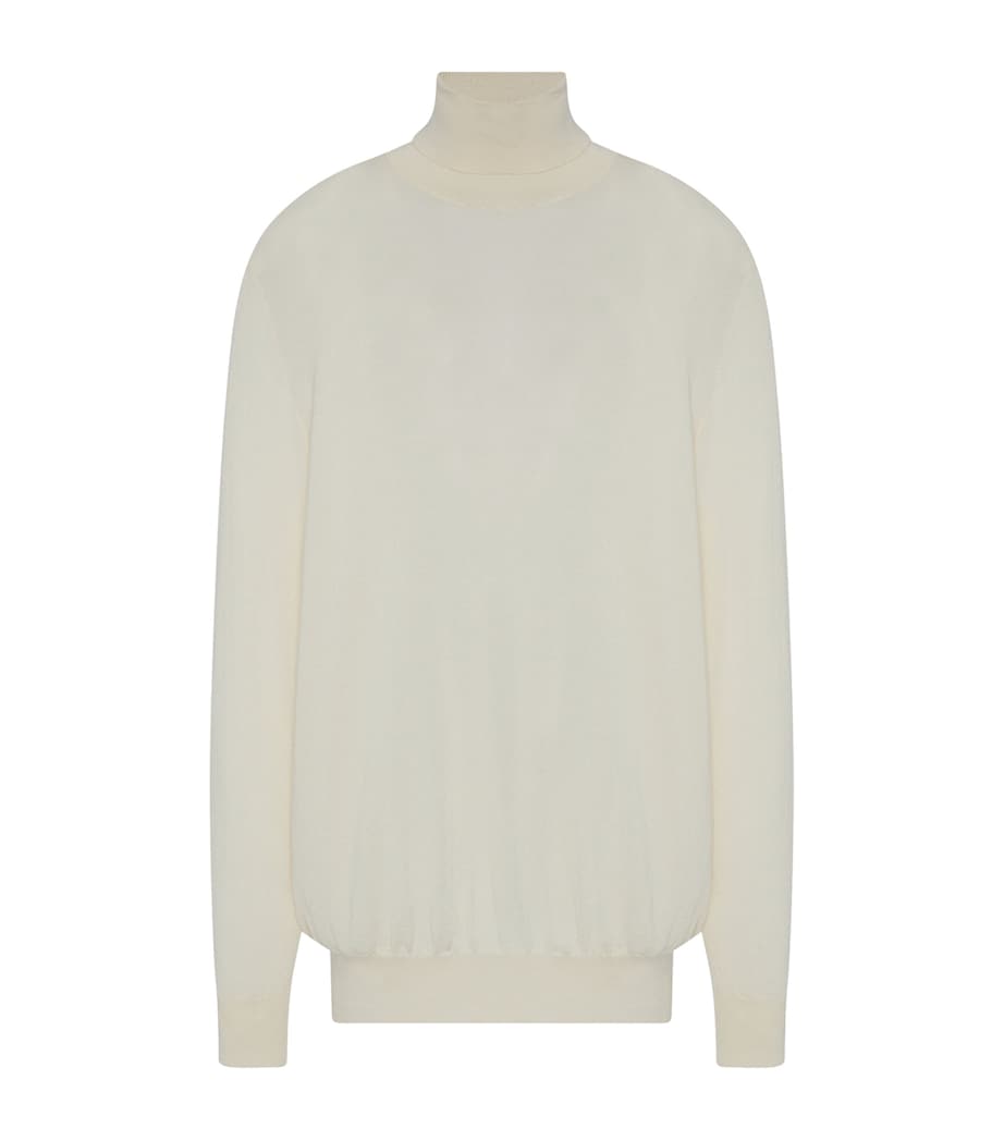 The Row Womens Nabari Cashmere Rollneck Sweater Ivory Image 1