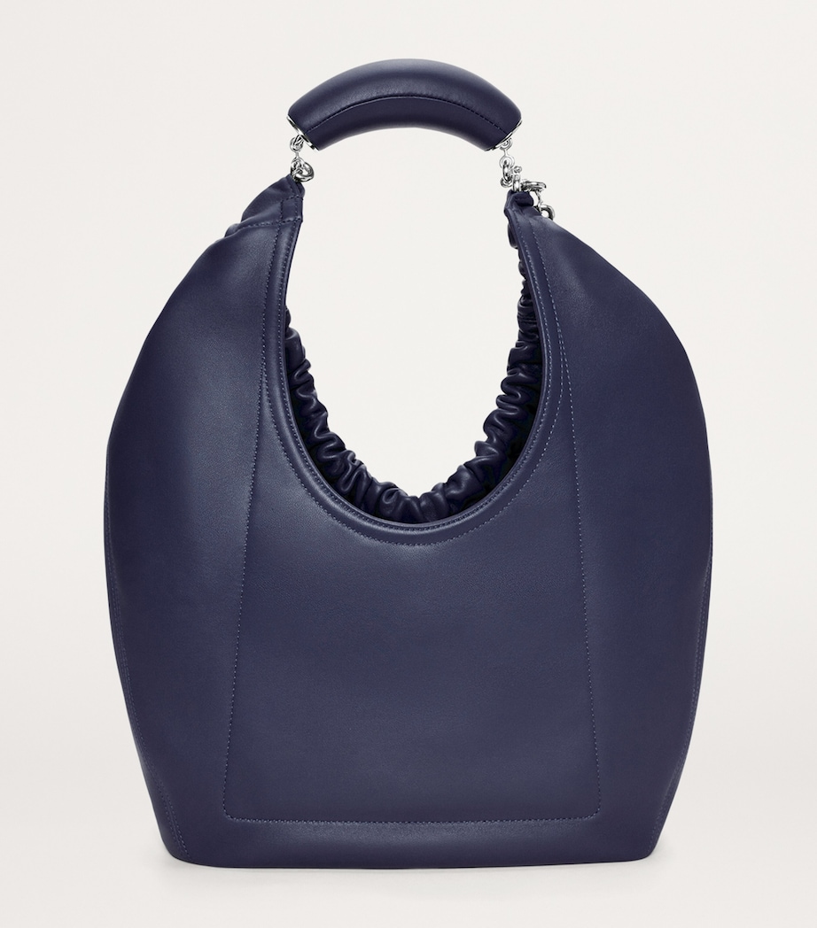 Medium Leather Squeeze Top-Handle Bag ABYSS BLUE Image 3