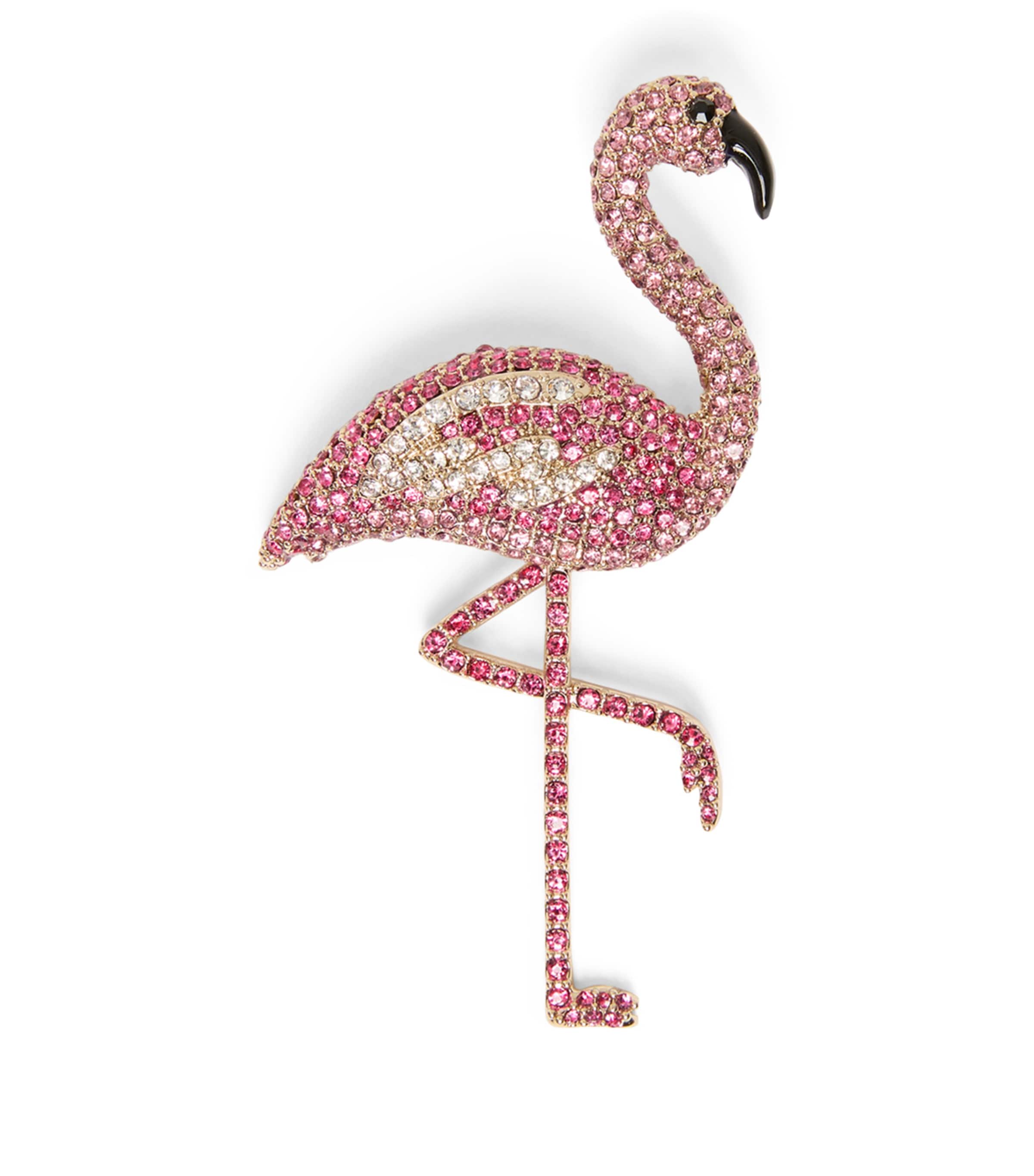 Weekend Max Mara Embellished Flamingo Brooch Antique Rose Image 1