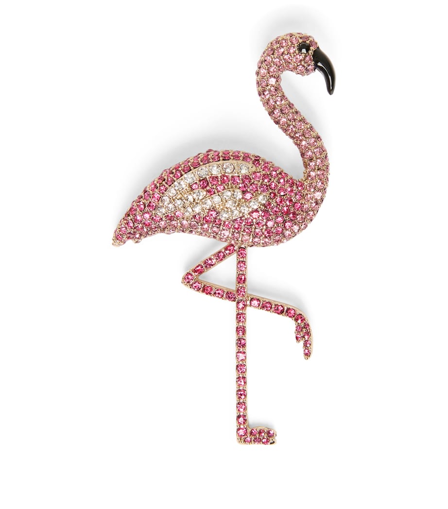 Weekend Max Mara Embellished Flamingo Brooch Antique Rose Image 1