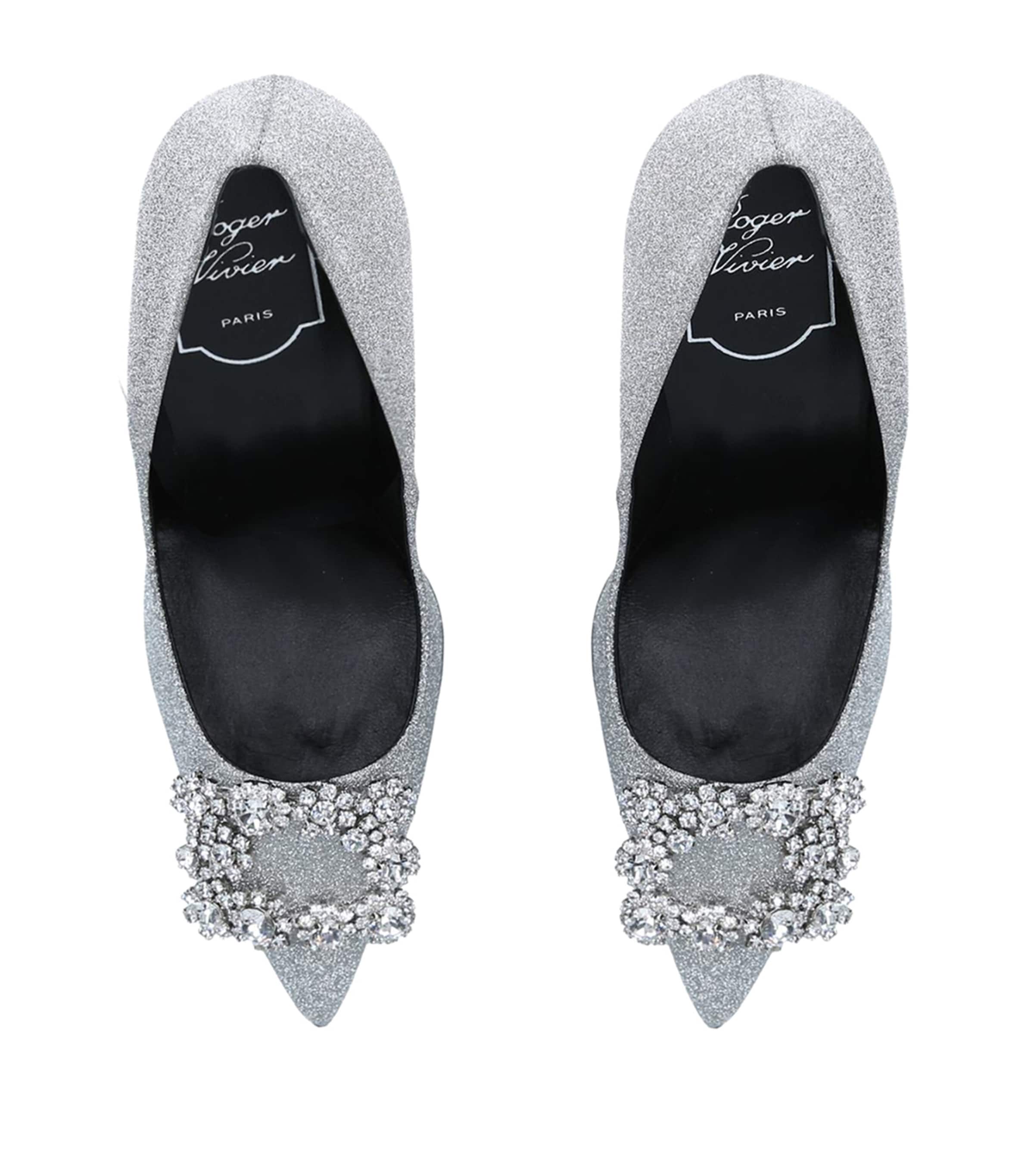 Flower Strass Pumps 100 SILVER Image 4