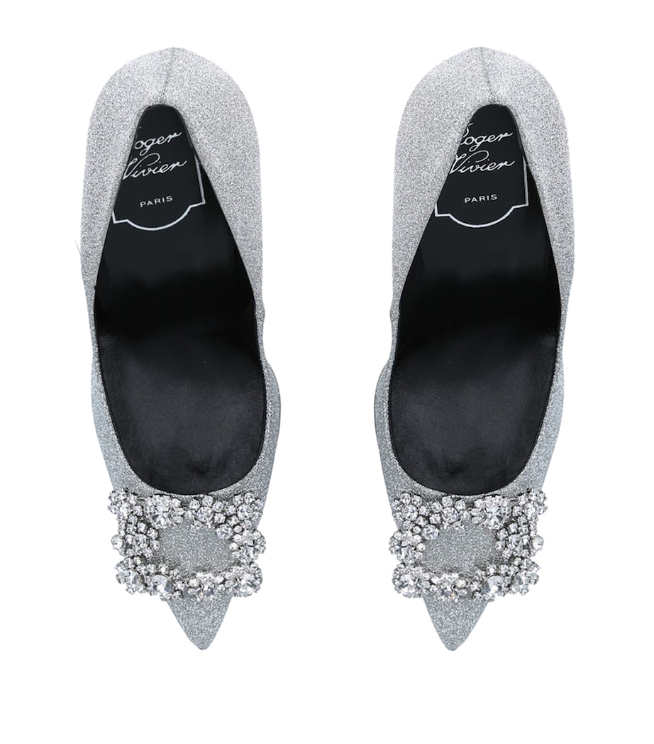 Flower Strass Pumps 100 SILVER Image 4