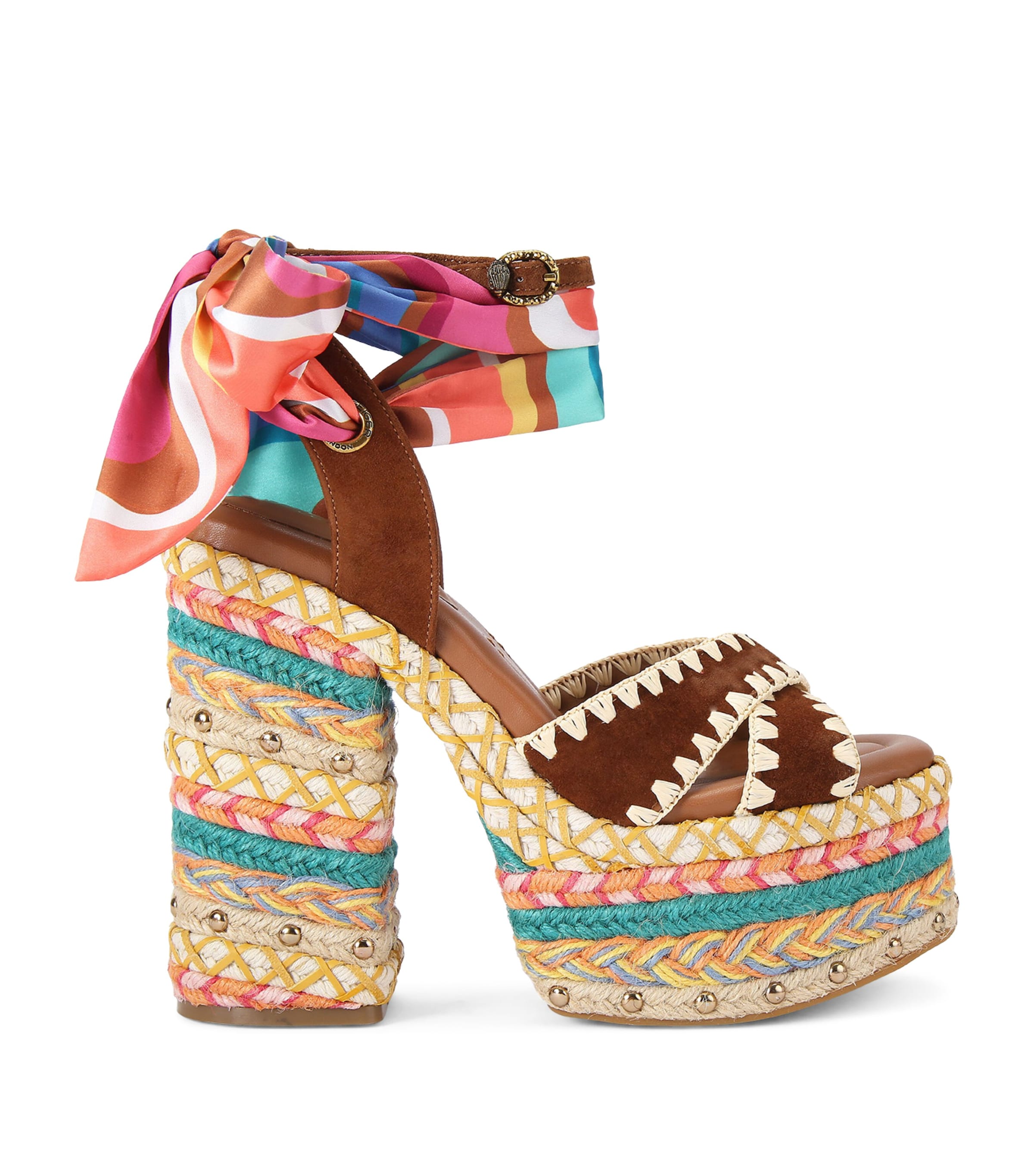 Kurt Geiger London Suede Chelsea Scarf Platform Sandals Mult/other Image 1
