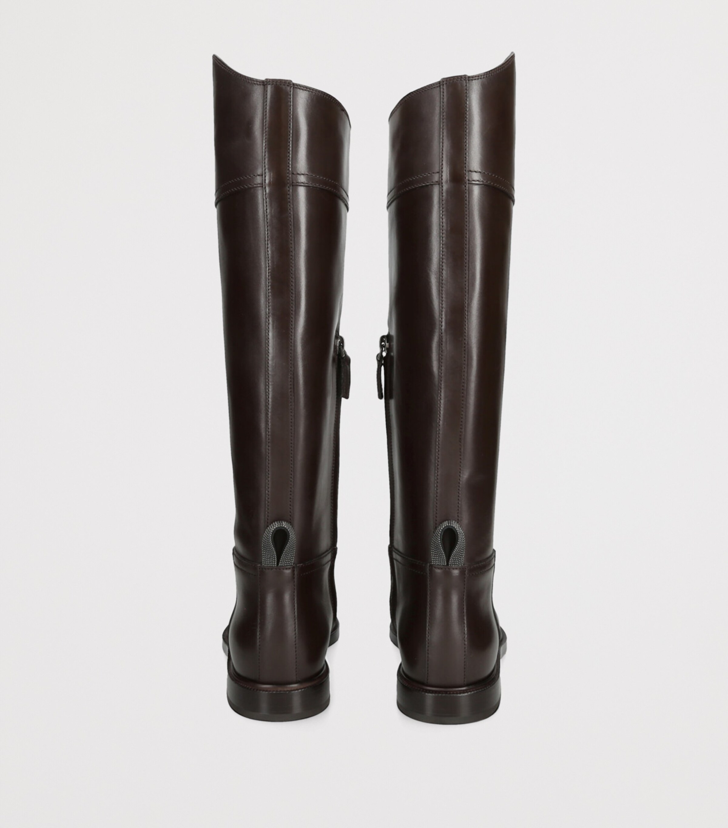 Leather Riding Boots DARK BROWN Image 3