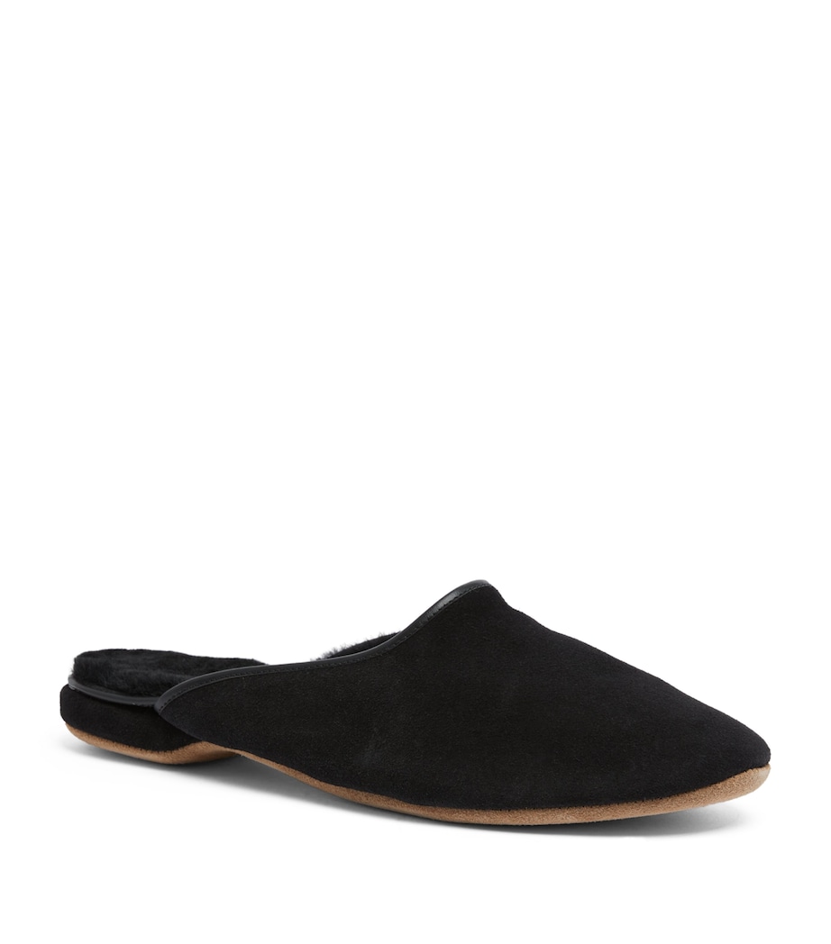 Derek Rose Suede Douglas Slippers Black Image 4